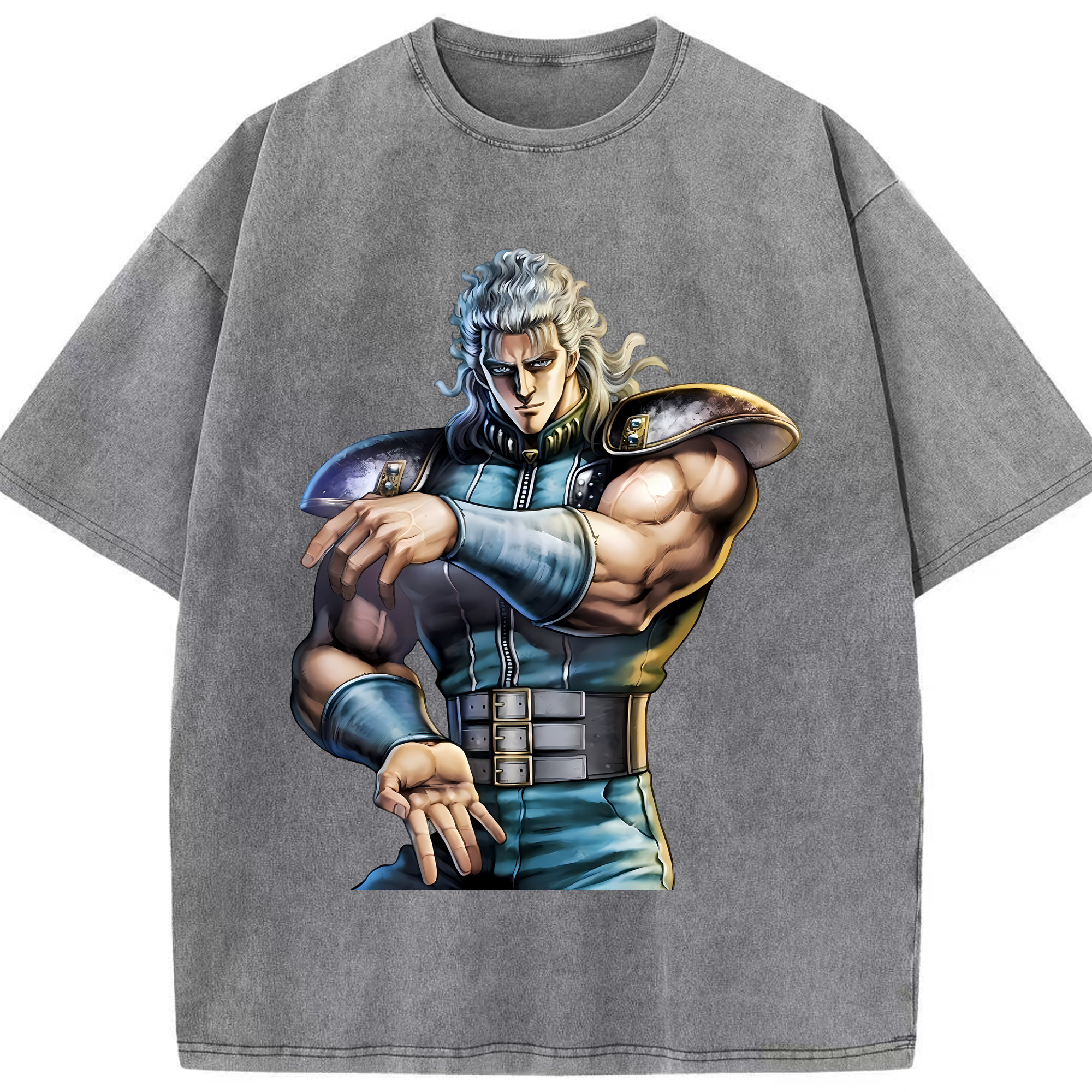 （画像用） 北斗の拳 Fist of the North Star 綿100% ヴィンテージ風 半袖Tシャツ（フロントプリント）