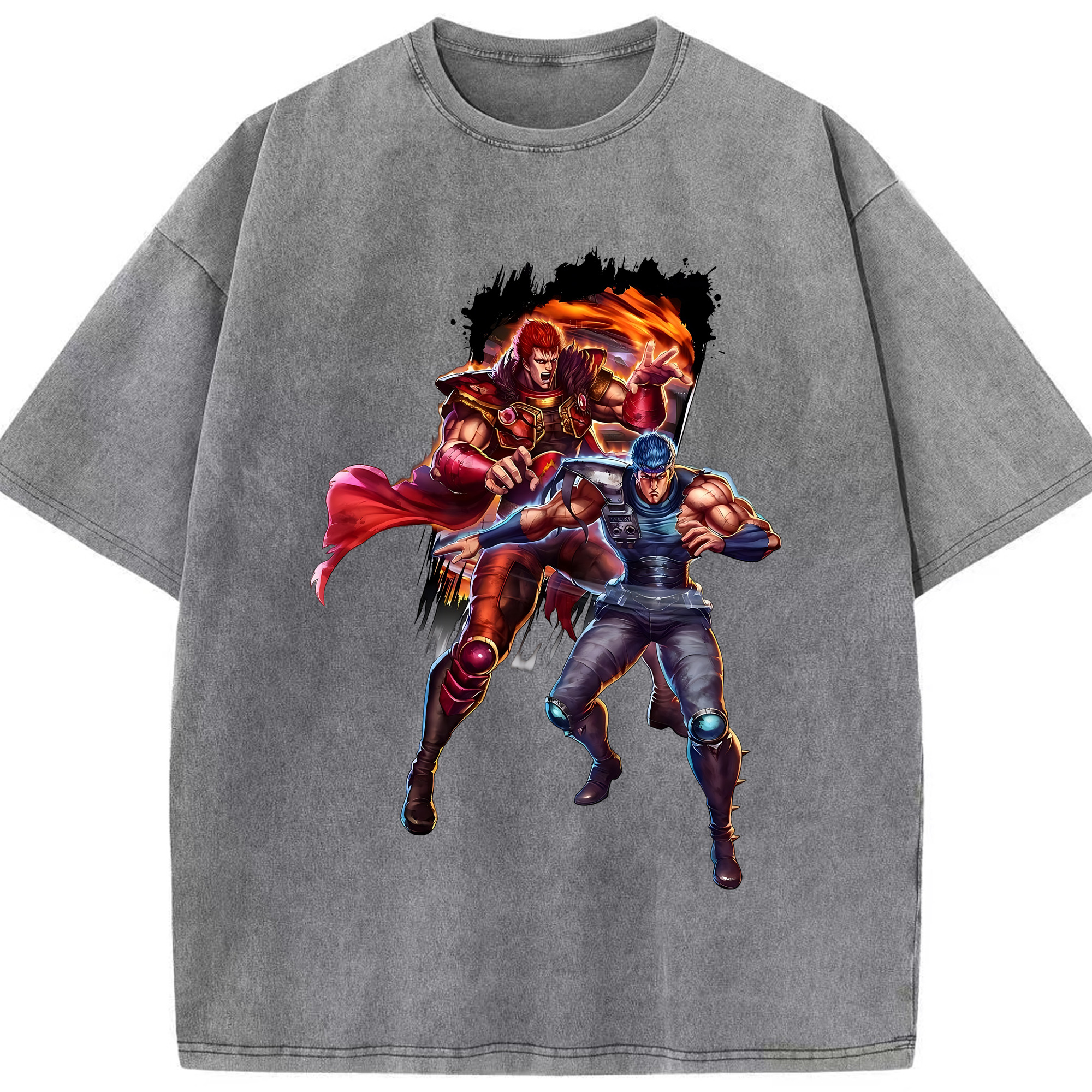 （画像用） 北斗の拳 Fist of the North Star 綿100% ヴィンテージ風 半袖Tシャツ（フロントプリント）