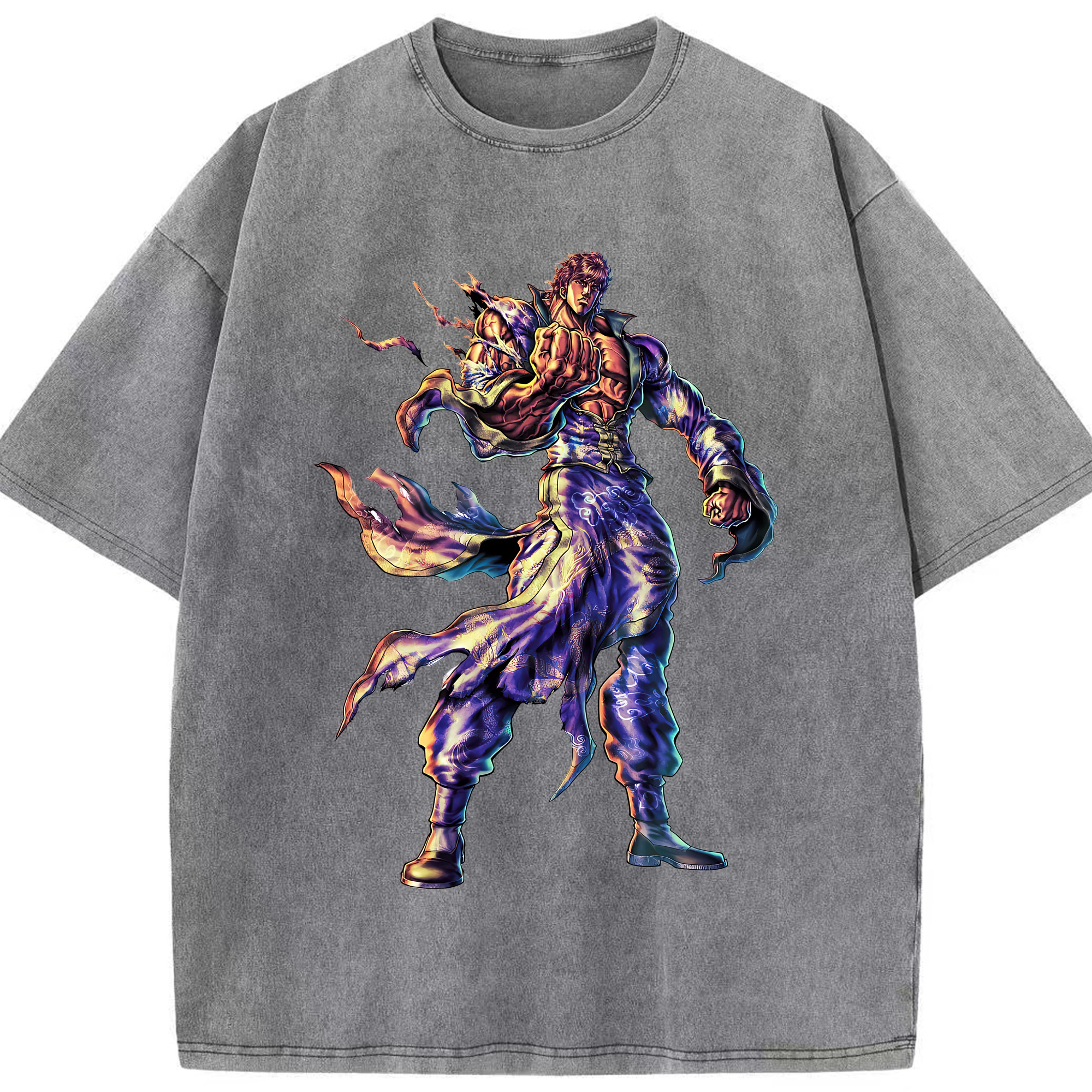（画像用） 北斗の拳 Fist of the North Star 綿100% ヴィンテージ風 半袖Tシャツ（フロントプリント）