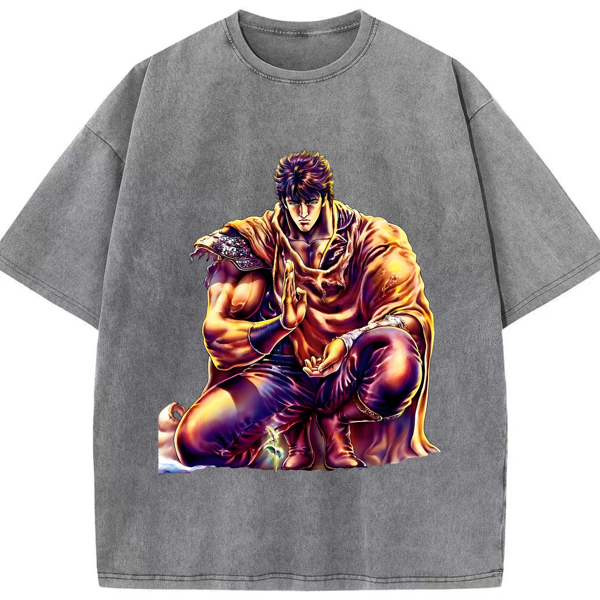 （画像用） 北斗の拳 Fist of the North Star 綿100% ヴィンテージ風 半袖Tシャツ（フロントプリント）