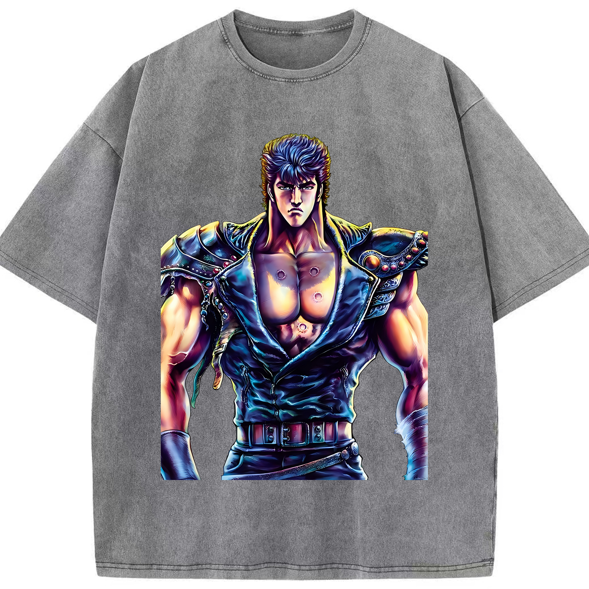 （画像用） 北斗の拳 Fist of the North Star 綿100% ヴィンテージ風 半袖Tシャツ（フロントプリント）
