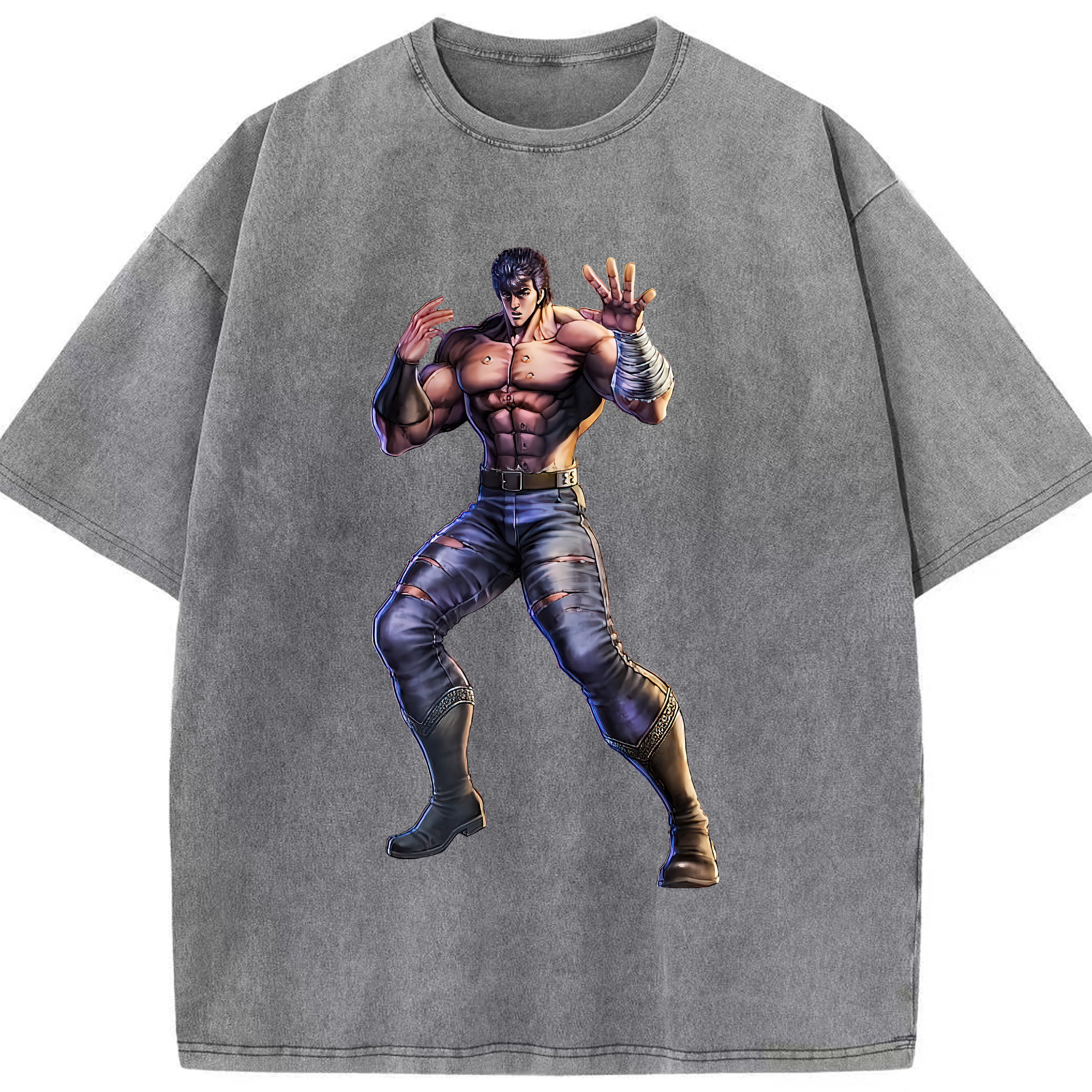 （画像用） 北斗の拳 Fist of the North Star 綿100% ヴィンテージ風 半袖Tシャツ（フロントプリント）