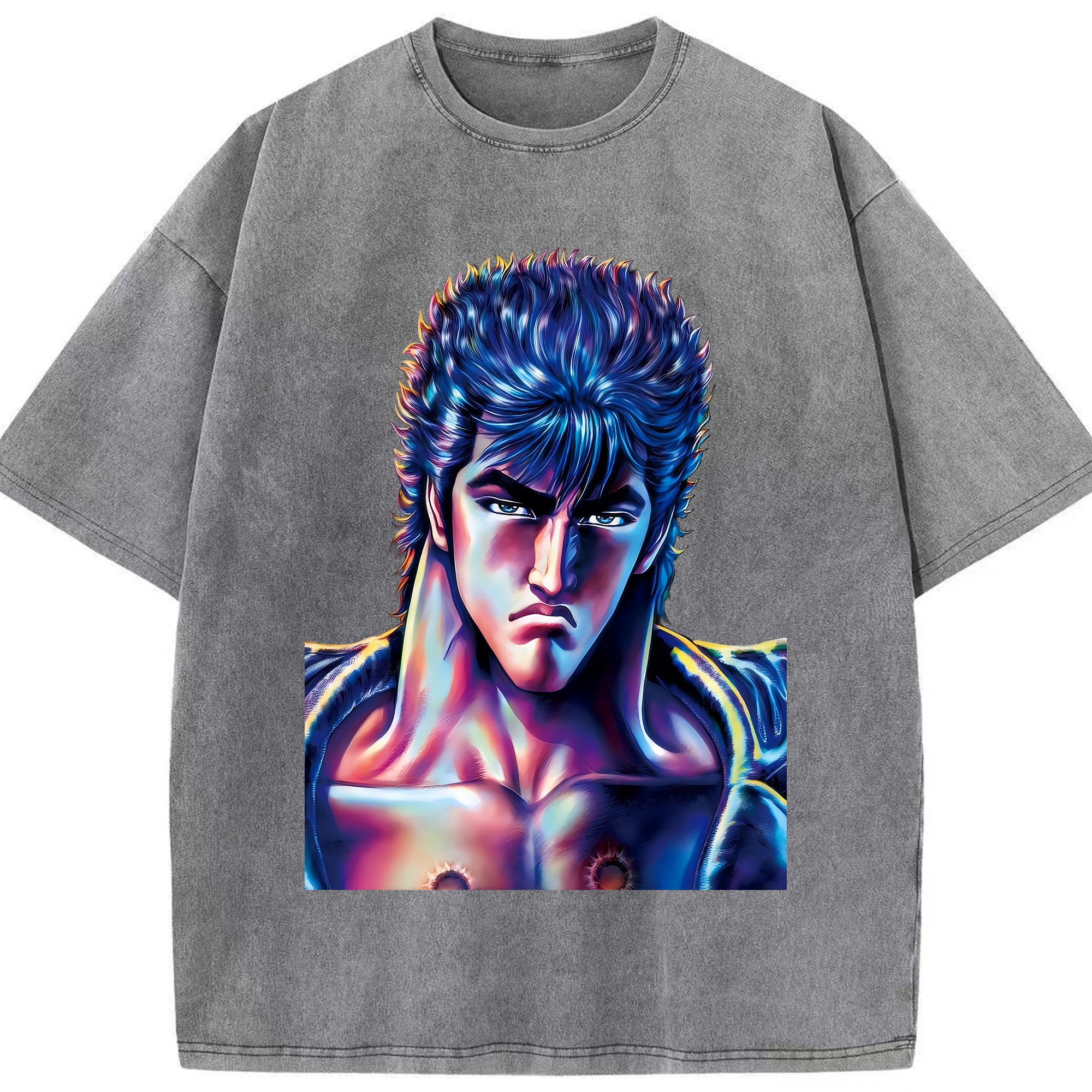 （画像用） 北斗の拳 Fist of the North Star 綿100% ヴィンテージ風 半袖Tシャツ（フロントプリント）