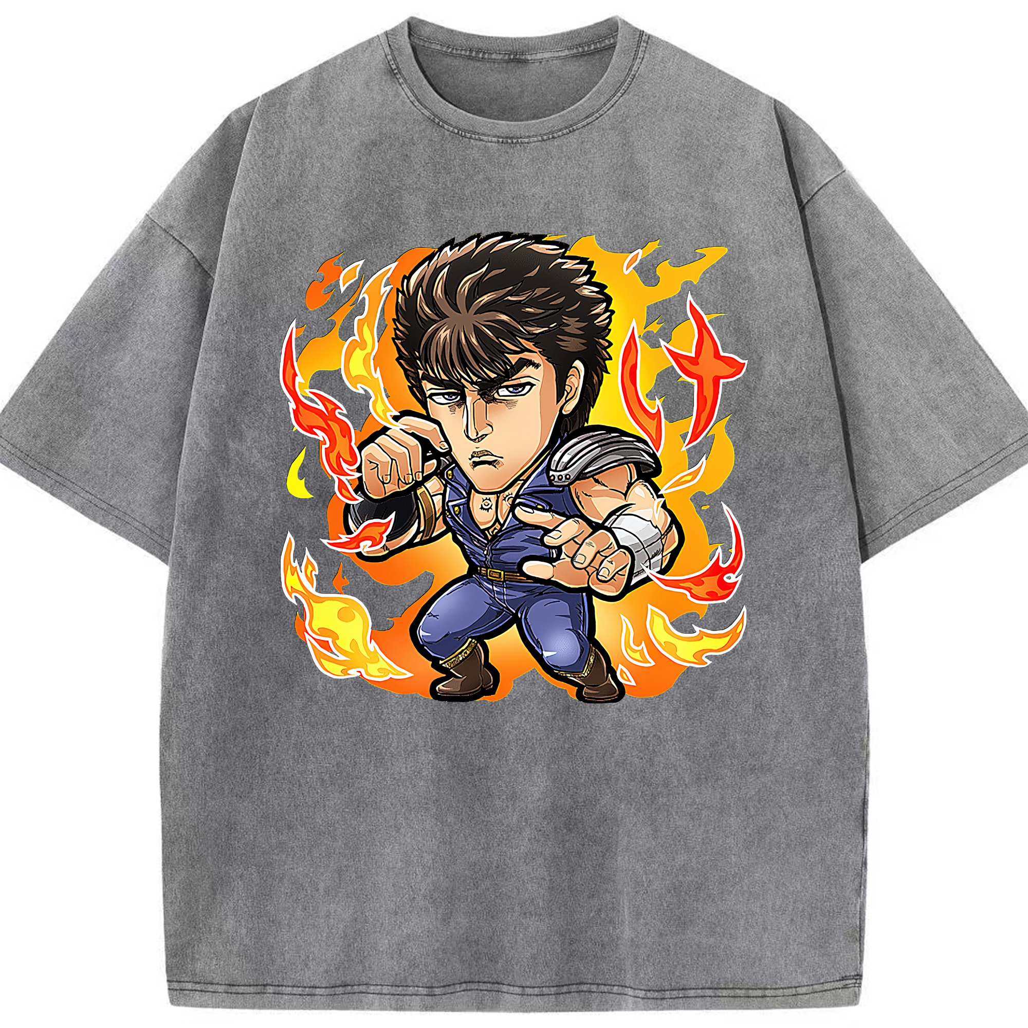 （画像用） 北斗の拳 Fist of the North Star 綿100% ヴィンテージ風 半袖Tシャツ（フロントプリント）
