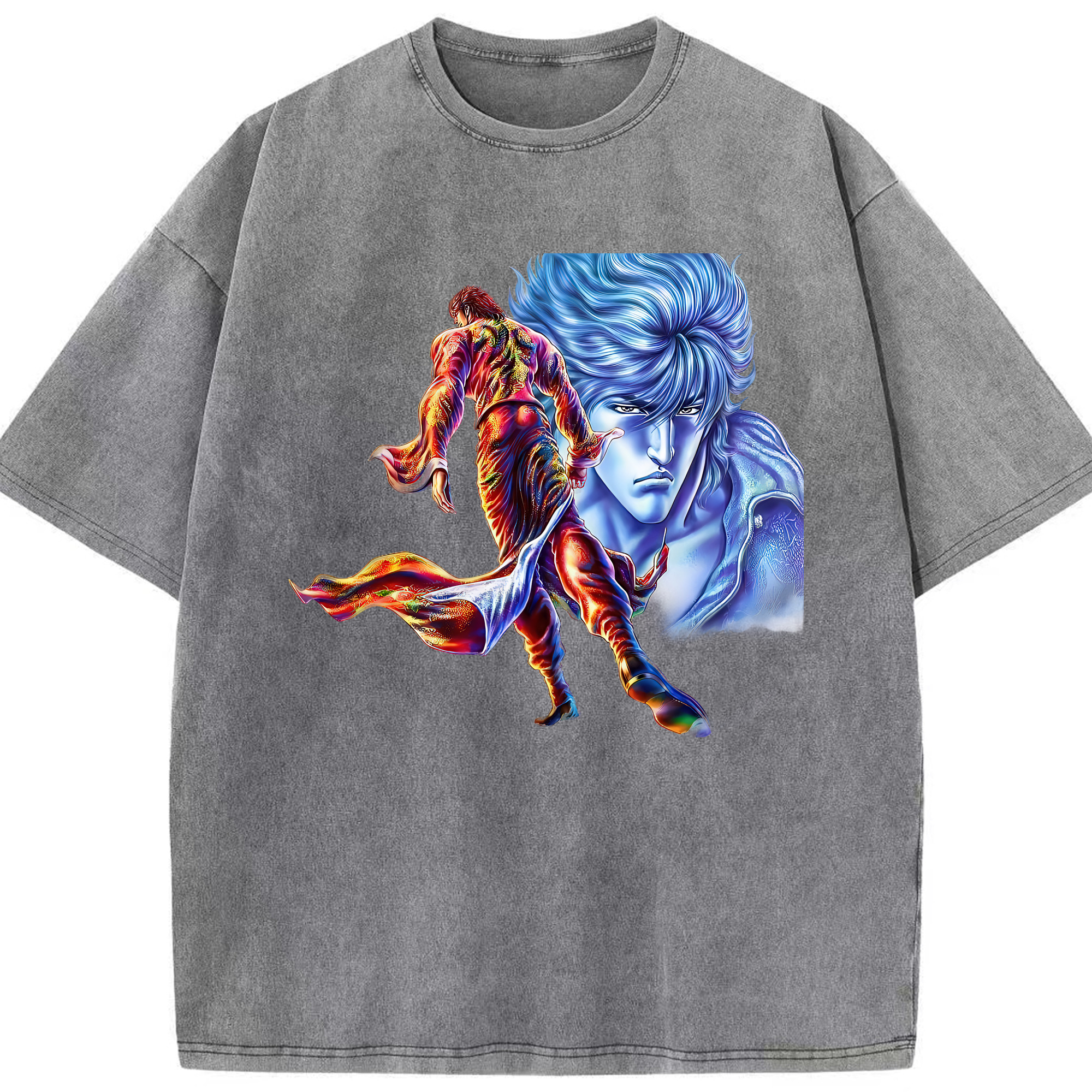 （画像用） 北斗の拳 Fist of the North Star 綿100% ヴィンテージ風 半袖Tシャツ（フロントプリント）