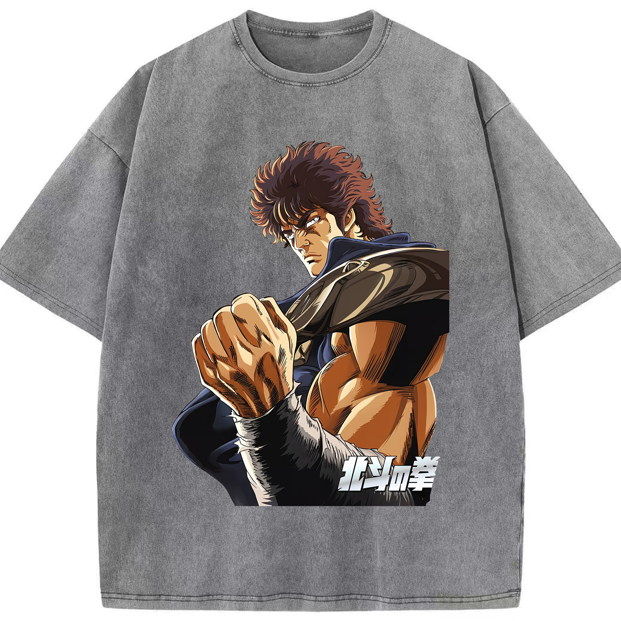 （画像用） 北斗の拳 Fist of the North Star 綿100% ヴィンテージ風 半袖Tシャツ（フロントプリント）