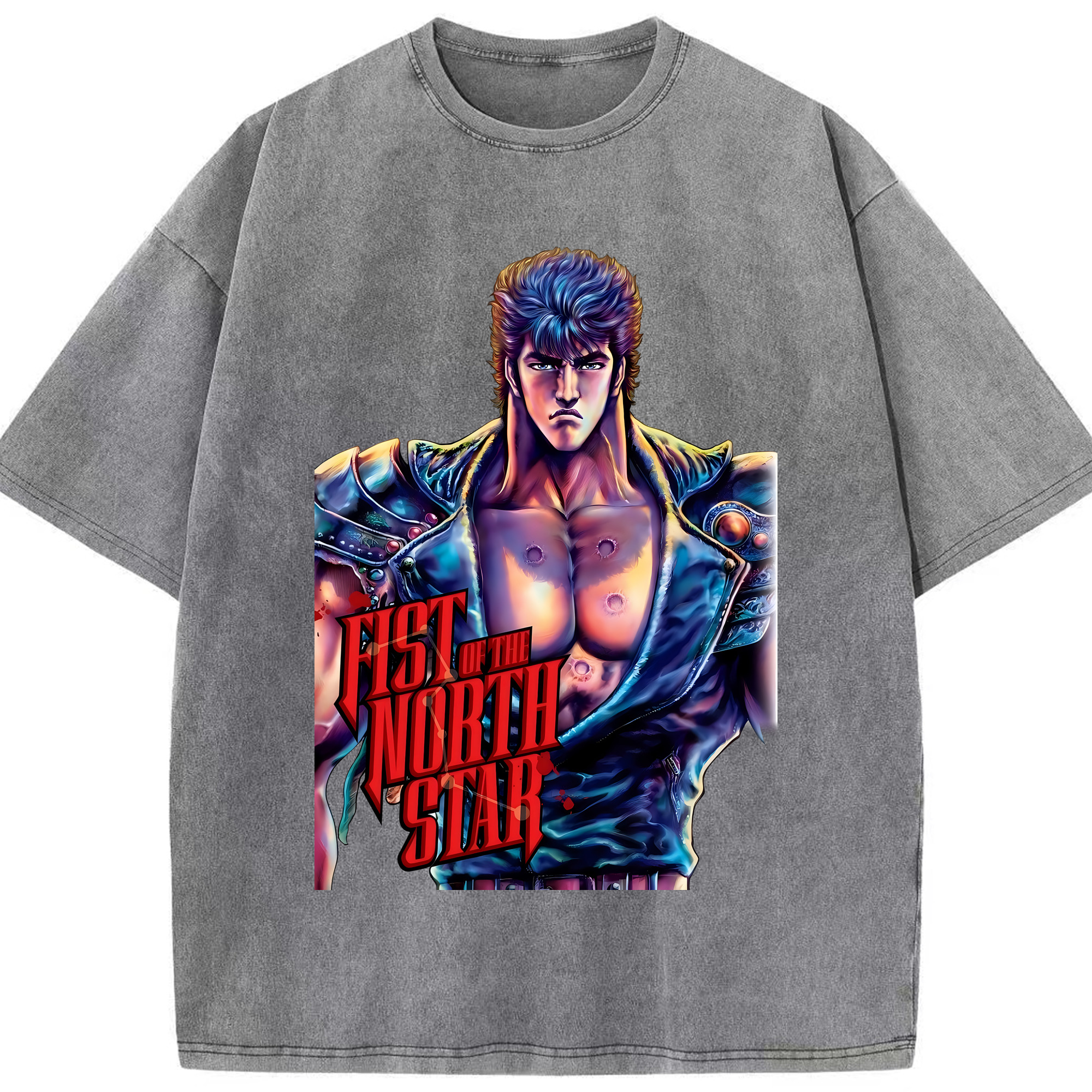 （画像用） 北斗の拳 Fist of the North Star 綿100% ヴィンテージ風 半袖Tシャツ（フロントプリント）