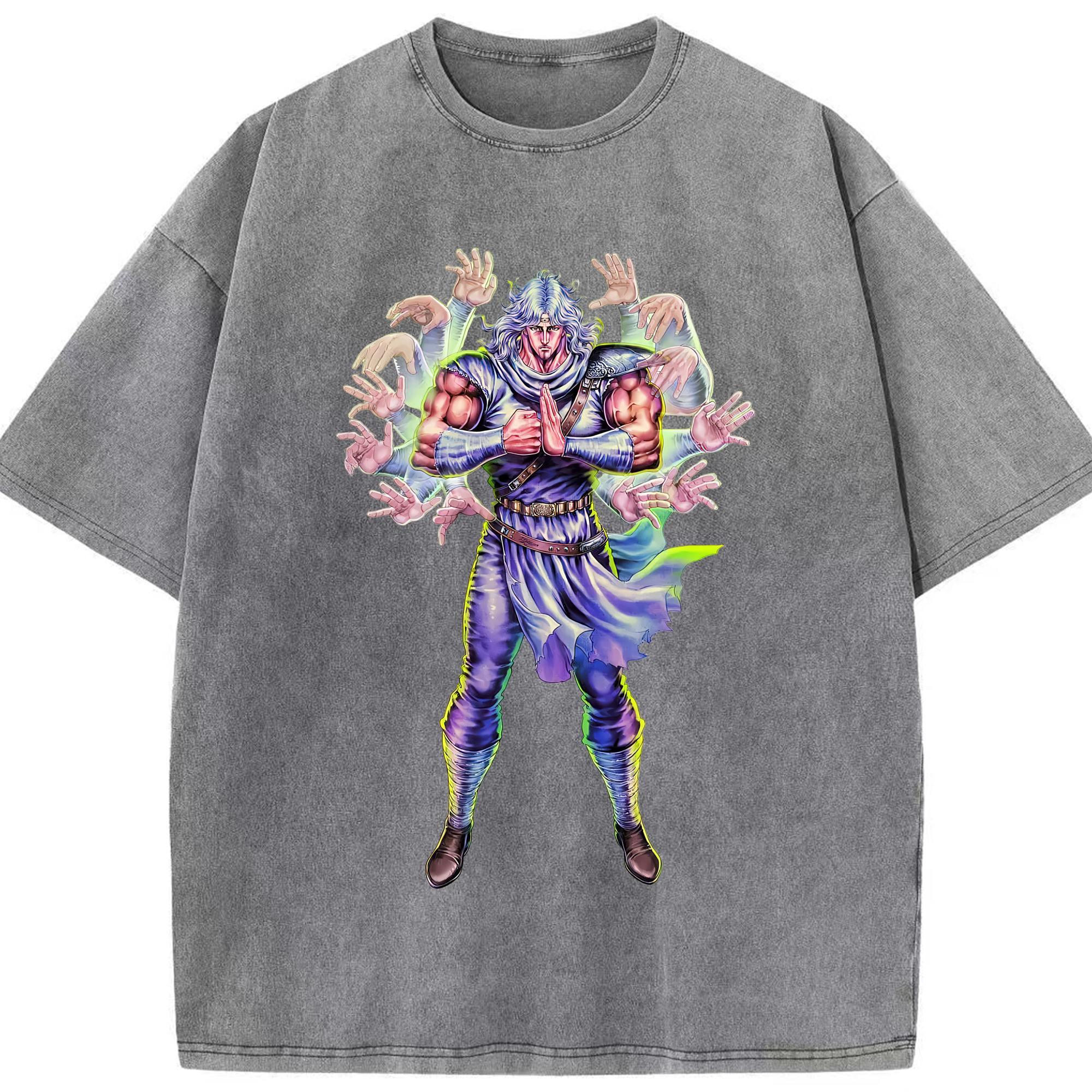 （画像用） 北斗の拳 Fist of the North Star 綿100% ヴィンテージ風 半袖Tシャツ（フロントプリント）