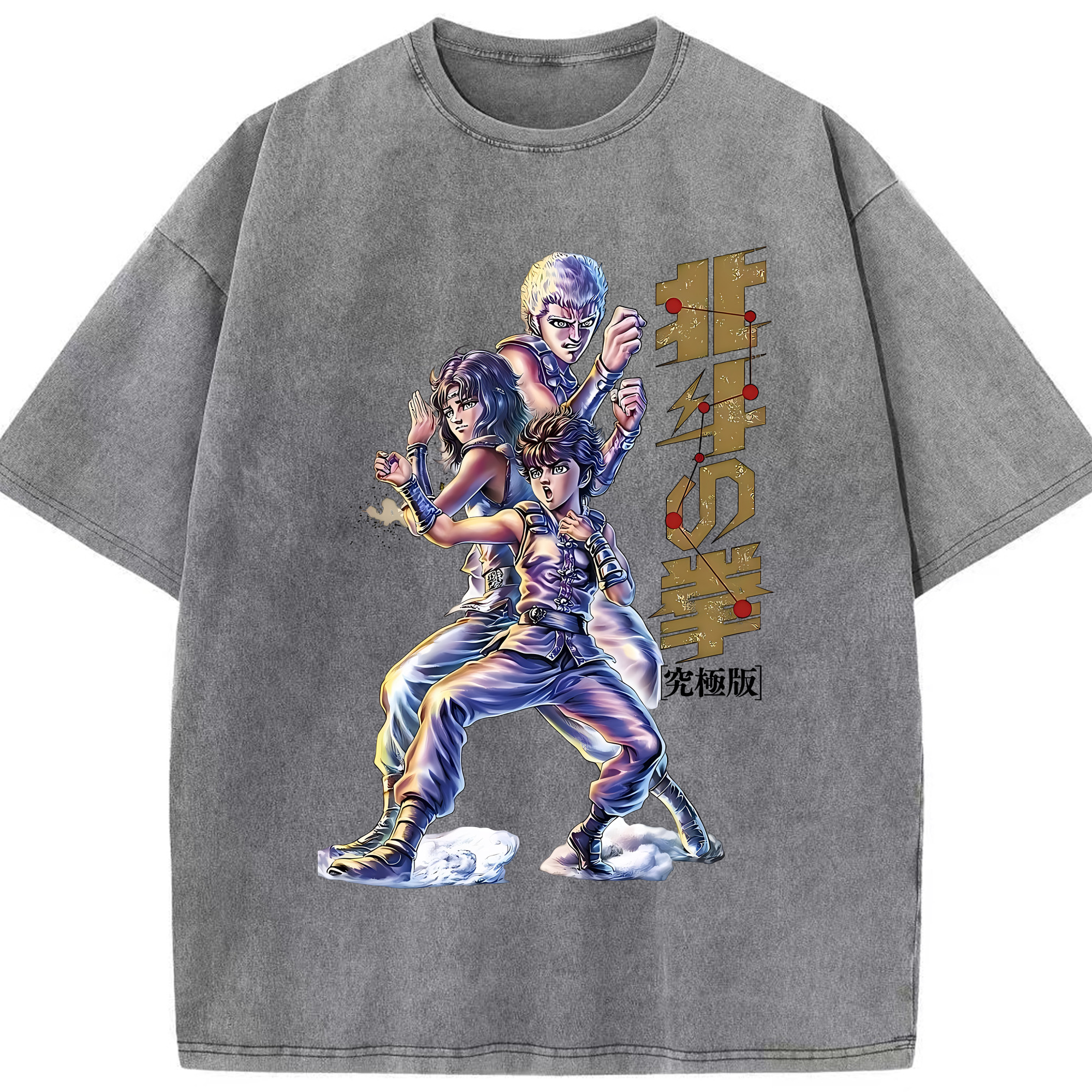 （画像用） 北斗の拳 Fist of the North Star 綿100% ヴィンテージ風 半袖Tシャツ（フロントプリント）