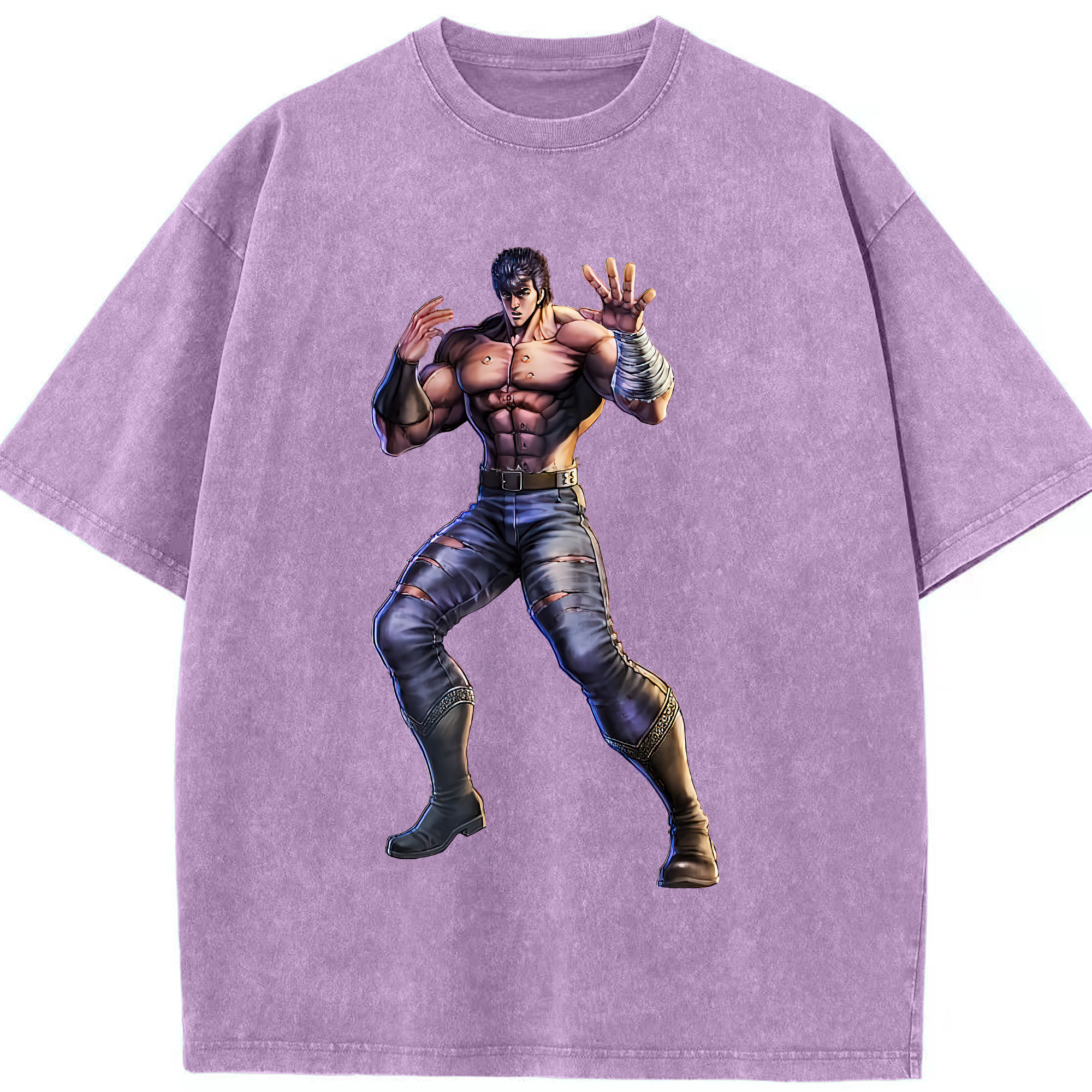 （画像用） 北斗の拳 Fist of the North Star 綿100% ヴィンテージ風 半袖Tシャツ（フロントプリント）