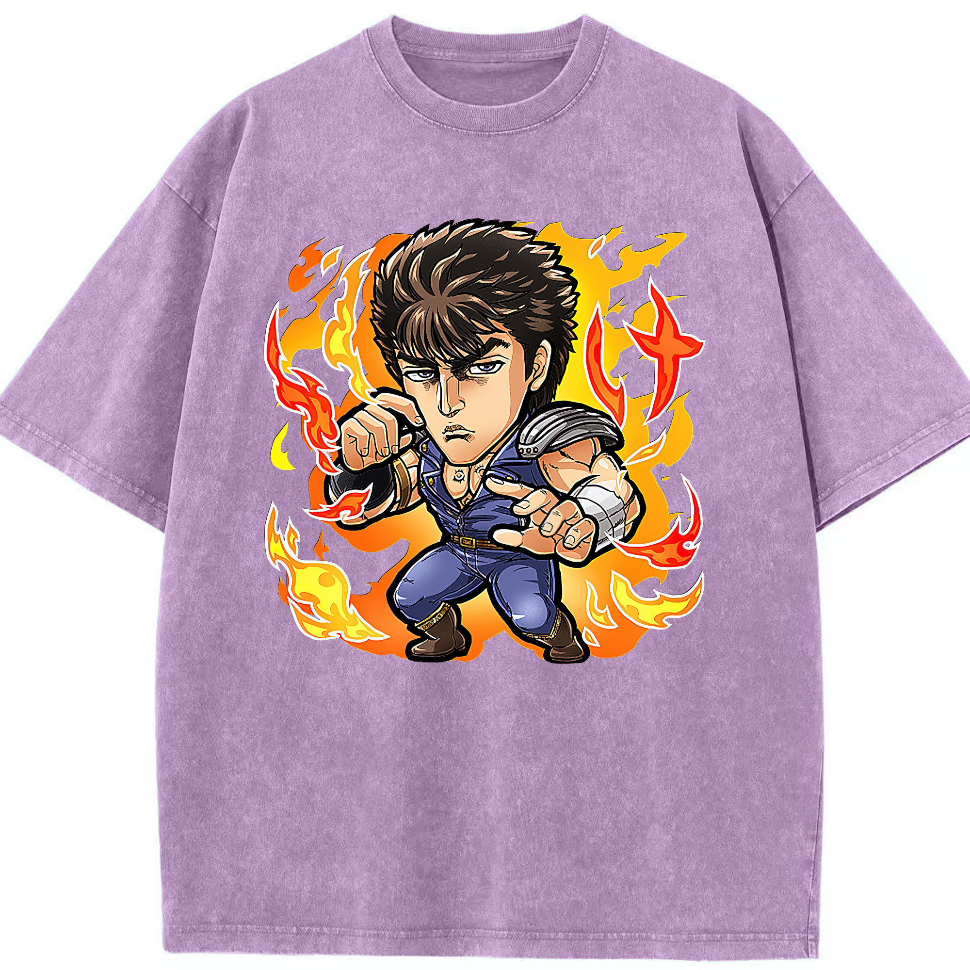 （画像用） 北斗の拳 Fist of the North Star 綿100% ヴィンテージ風 半袖Tシャツ（フロントプリント）