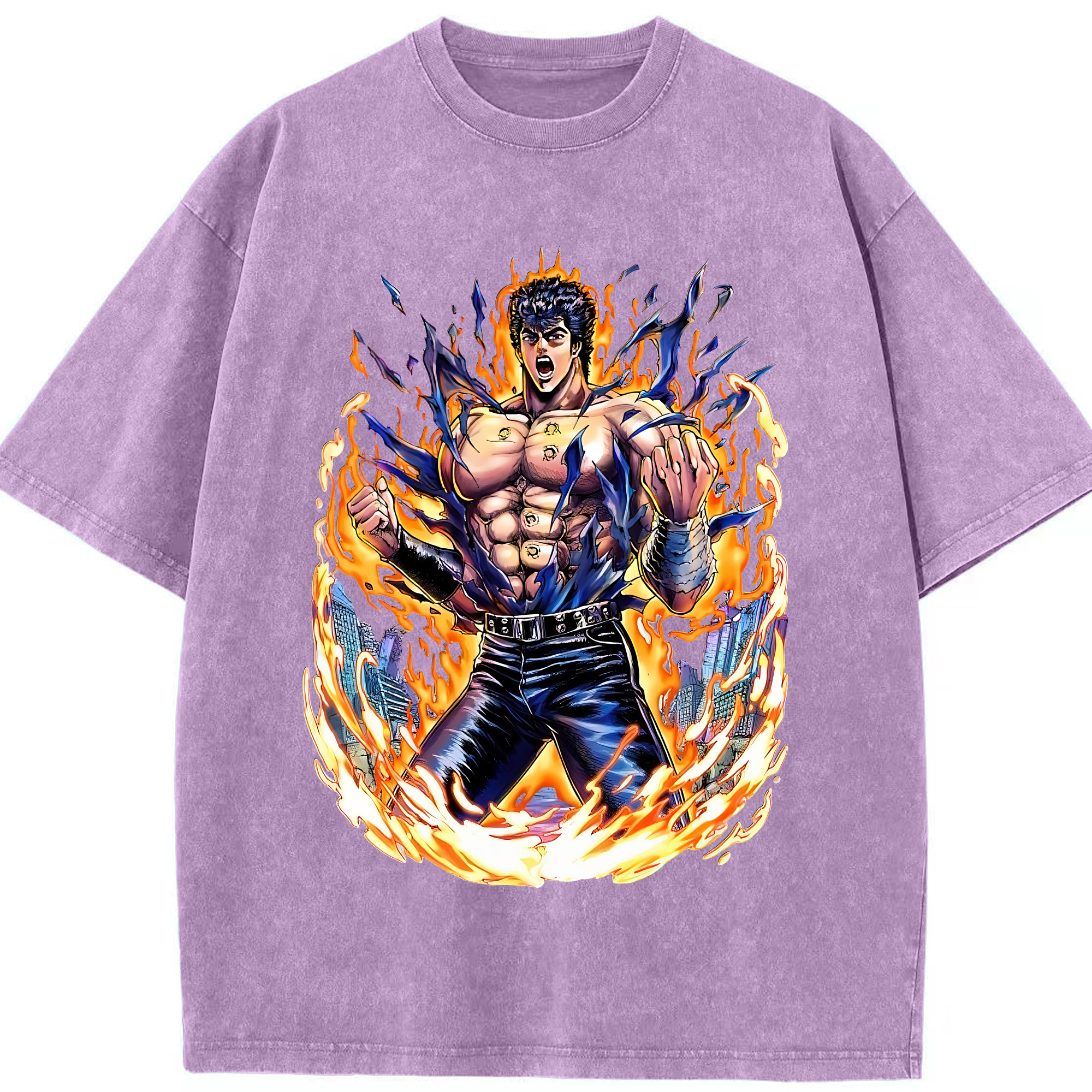 （画像用） 北斗の拳 Fist of the North Star 綿100% ヴィンテージ風 半袖Tシャツ（フロントプリント）