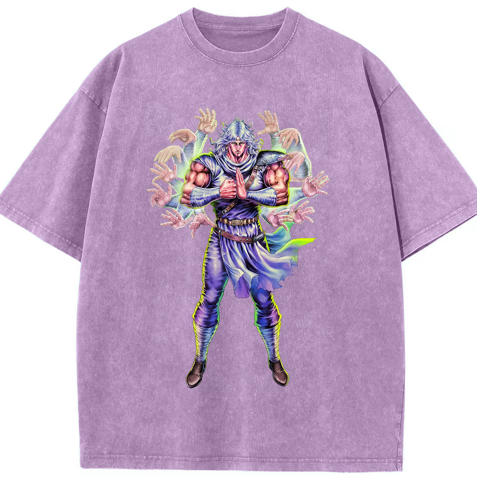 （画像用） 北斗の拳 Fist of the North Star 綿100% ヴィンテージ風 半袖Tシャツ（フロントプリント）