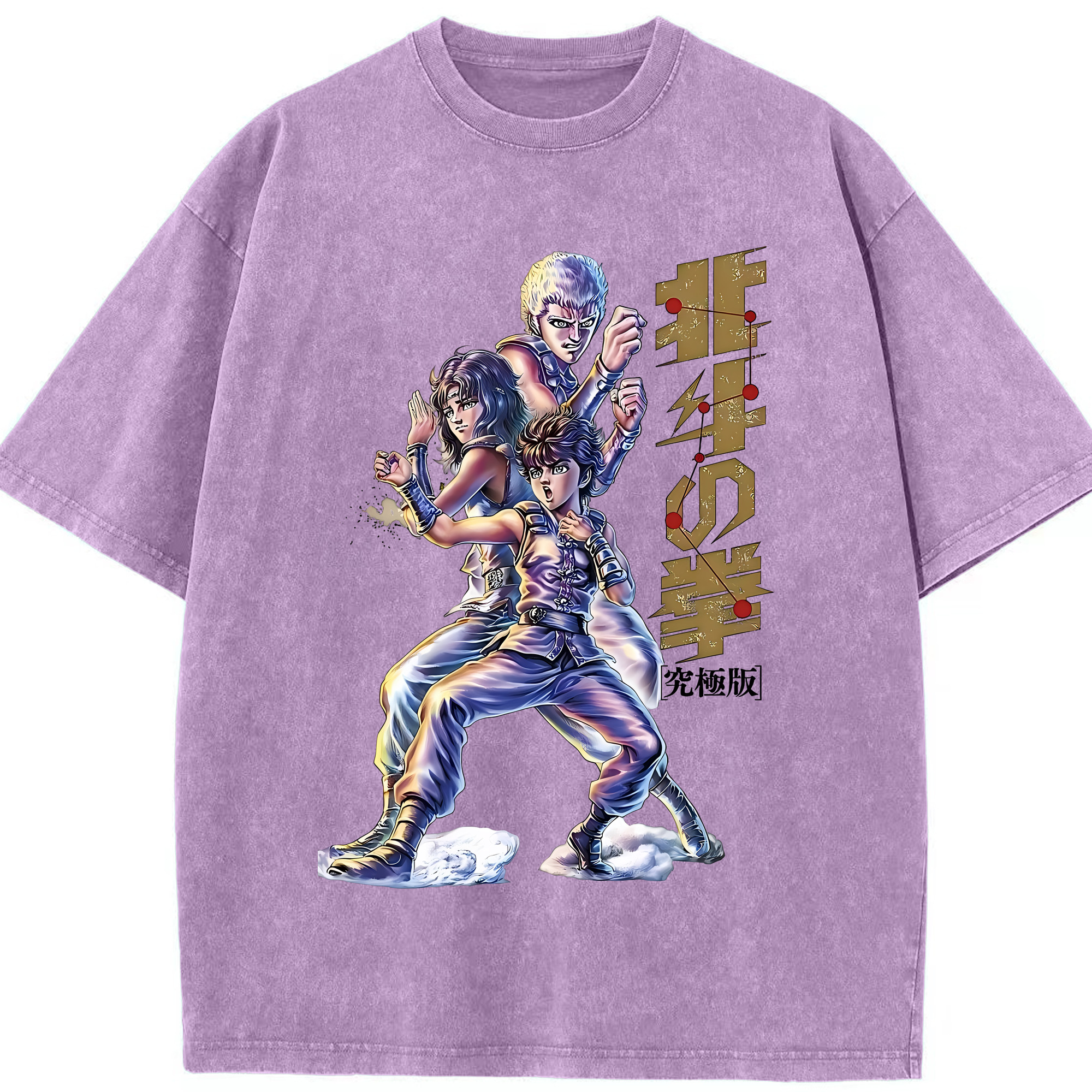 （画像用） 北斗の拳 Fist of the North Star 綿100% ヴィンテージ風 半袖Tシャツ（フロントプリント）