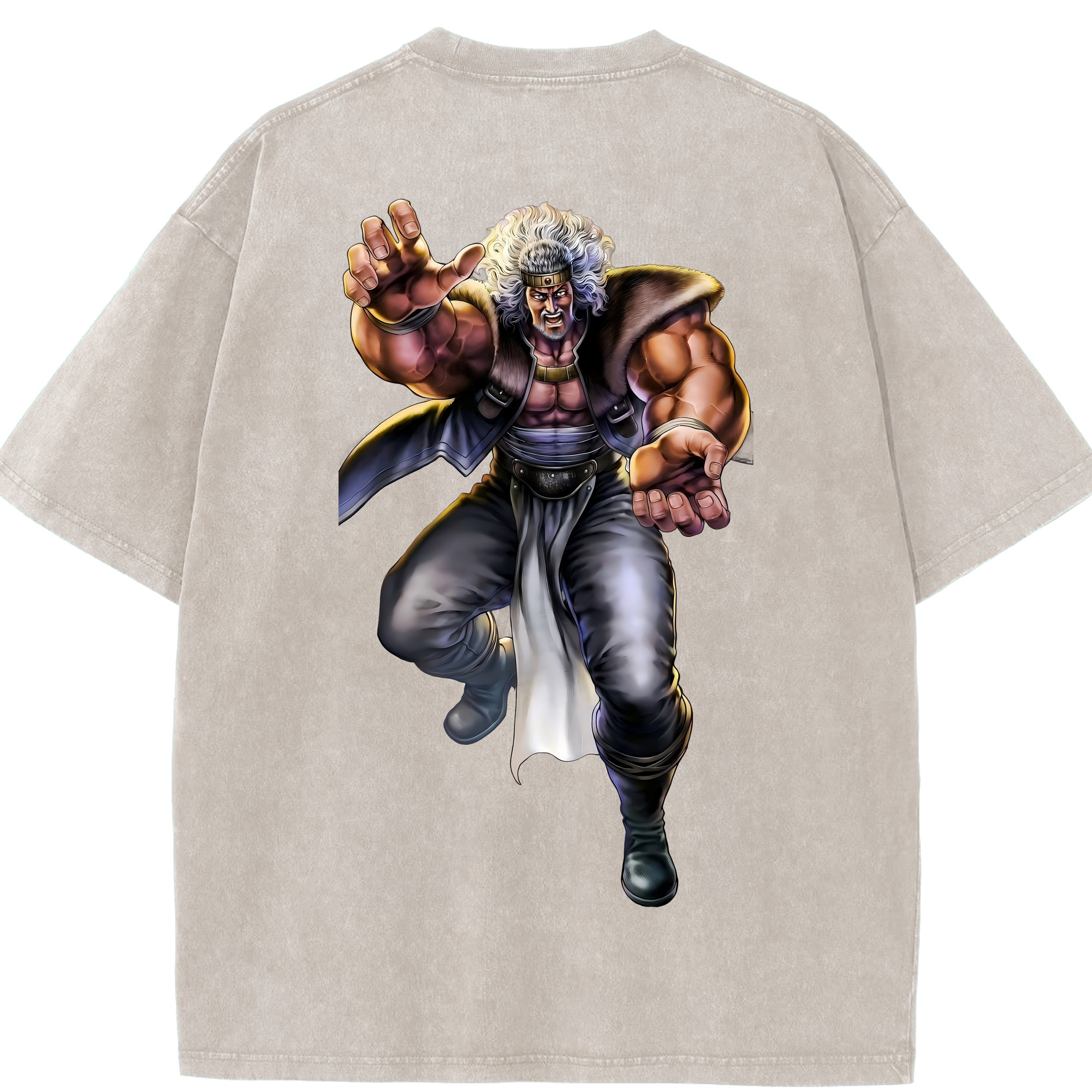 （画像用） 北斗の拳 Fist of the North Star 綿100% ヴィンテージ風 半袖Tシャツ（背面プリント）
