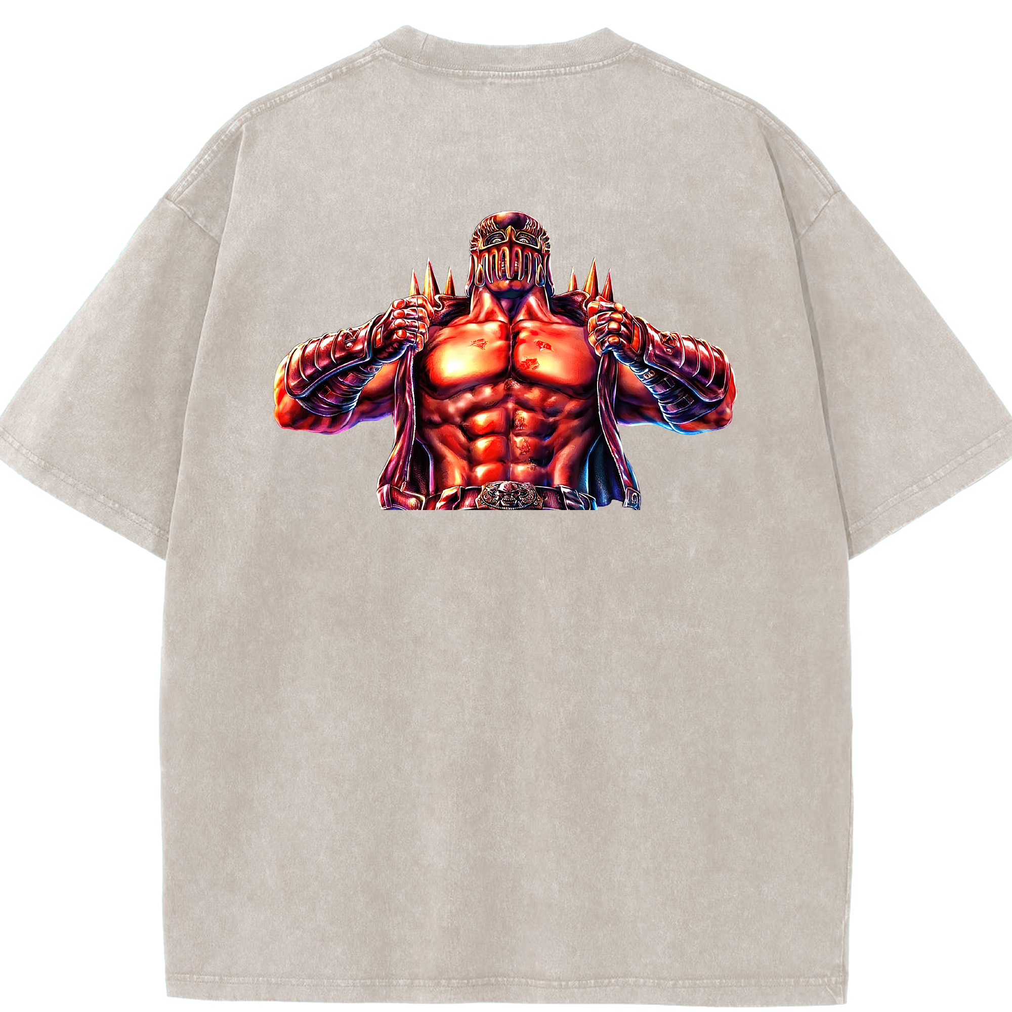 （画像用） 北斗の拳 Fist of the North Star 綿100% ヴィンテージ風 半袖Tシャツ（背面プリント）