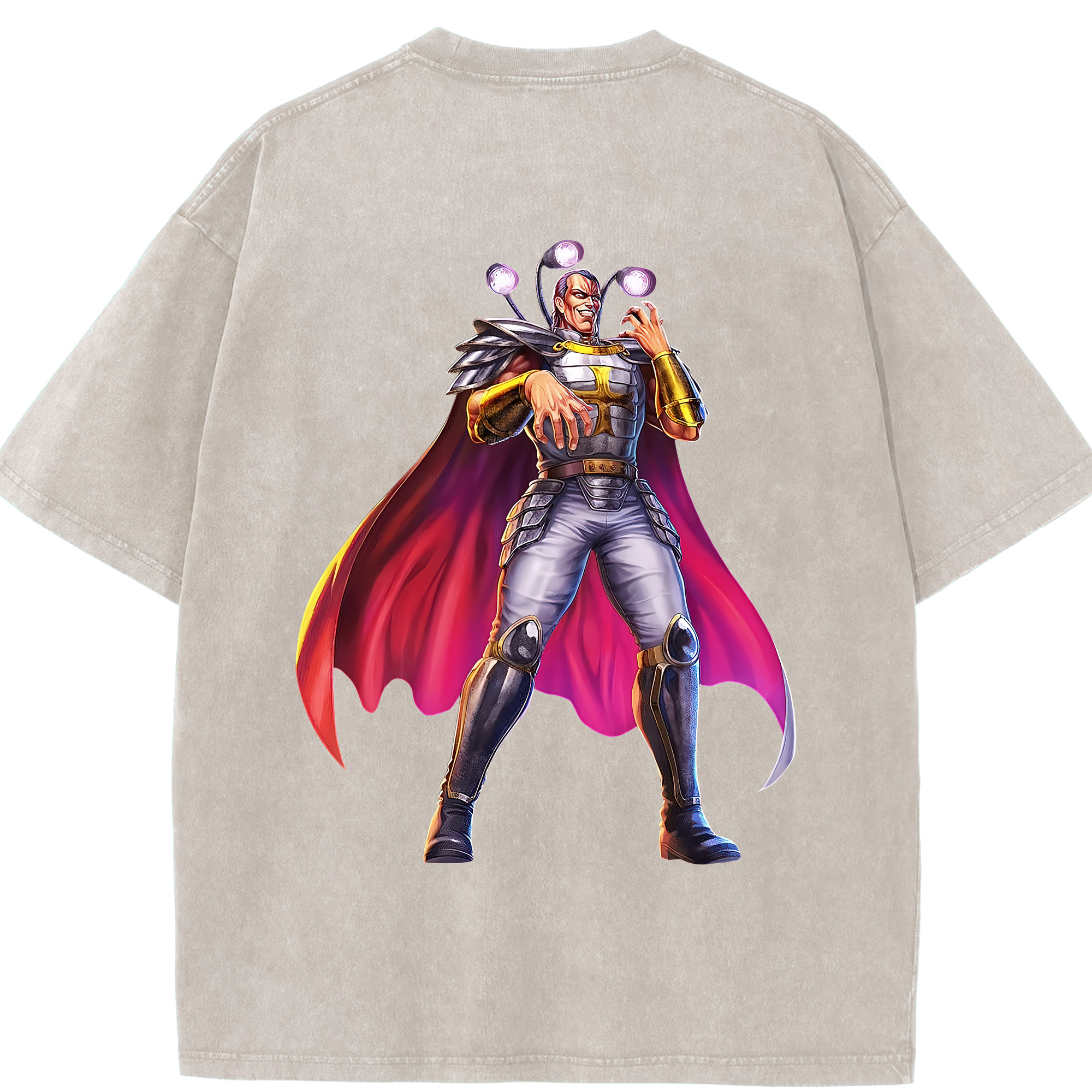 （画像用） 北斗の拳 Fist of the North Star 綿100% ヴィンテージ風 半袖Tシャツ（背面プリント）