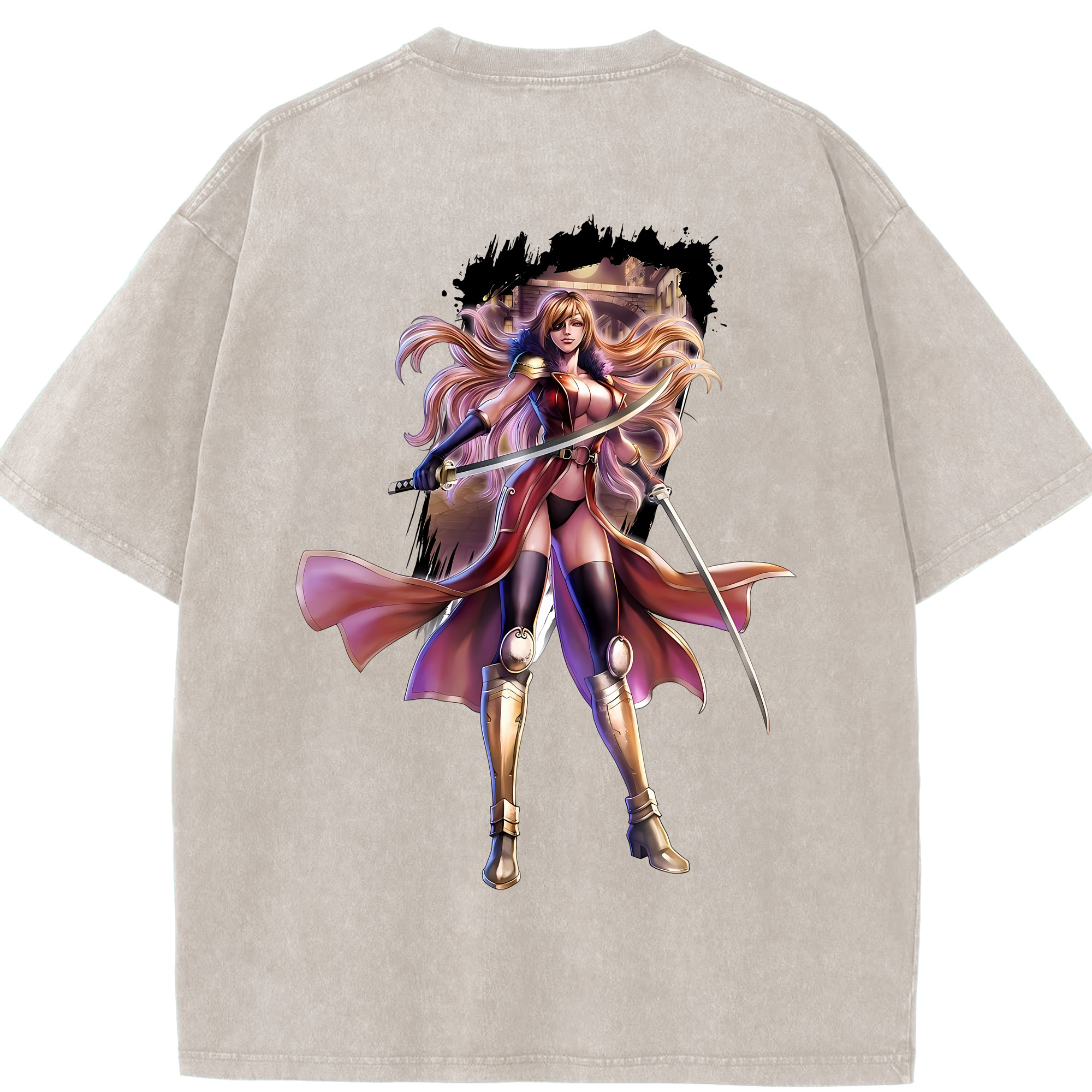 （画像用） 北斗の拳 Fist of the North Star 綿100% ヴィンテージ風 半袖Tシャツ（背面プリント）