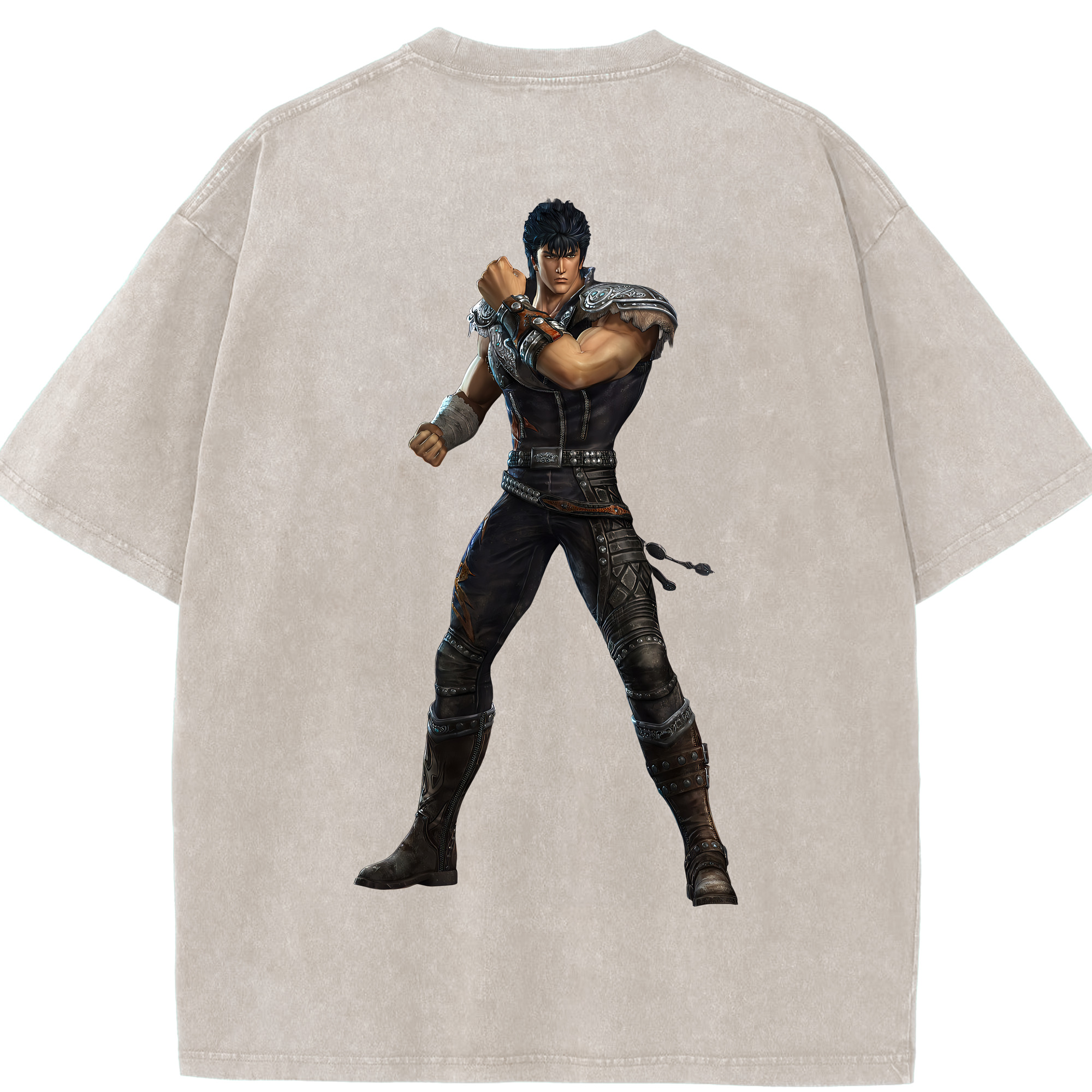 （画像用） 北斗の拳 Fist of the North Star 綿100% ヴィンテージ風 半袖Tシャツ（背面プリント）