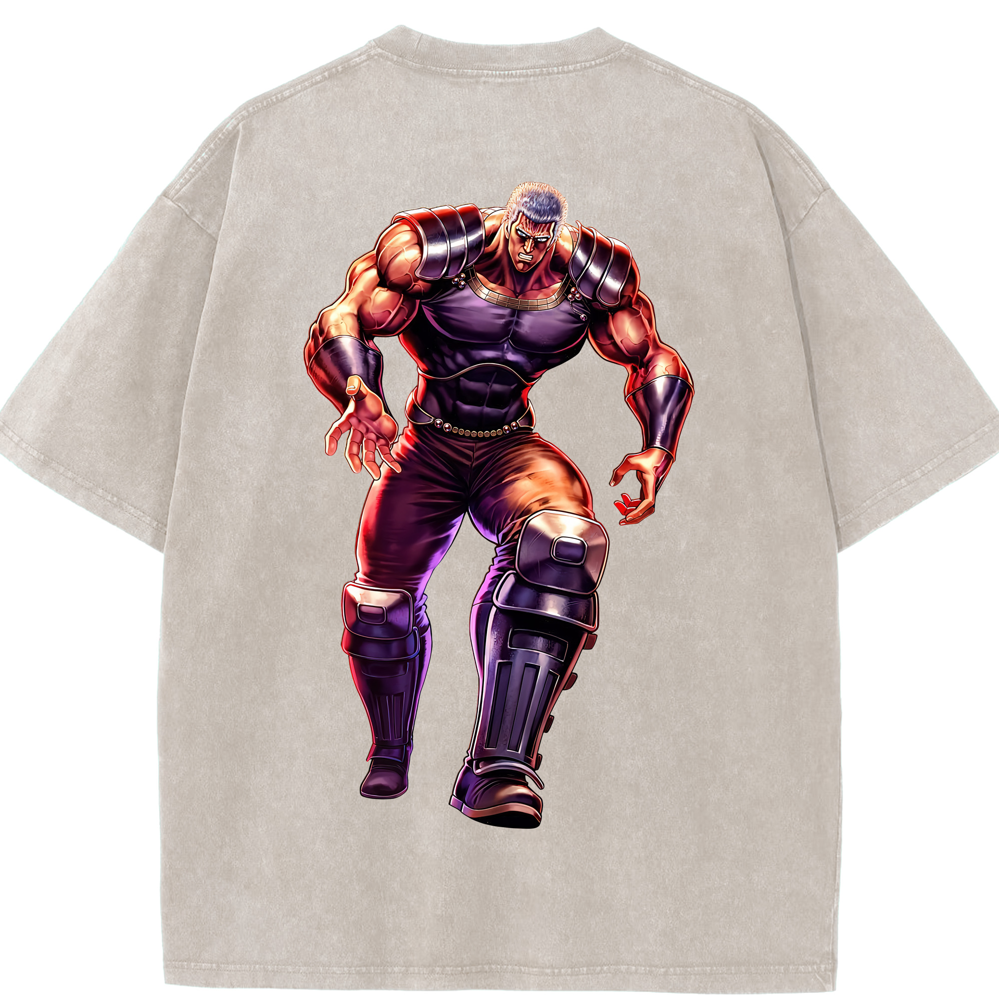 （画像用） 北斗の拳 Fist of the North Star 綿100% ヴィンテージ風 半袖Tシャツ（背面プリント）