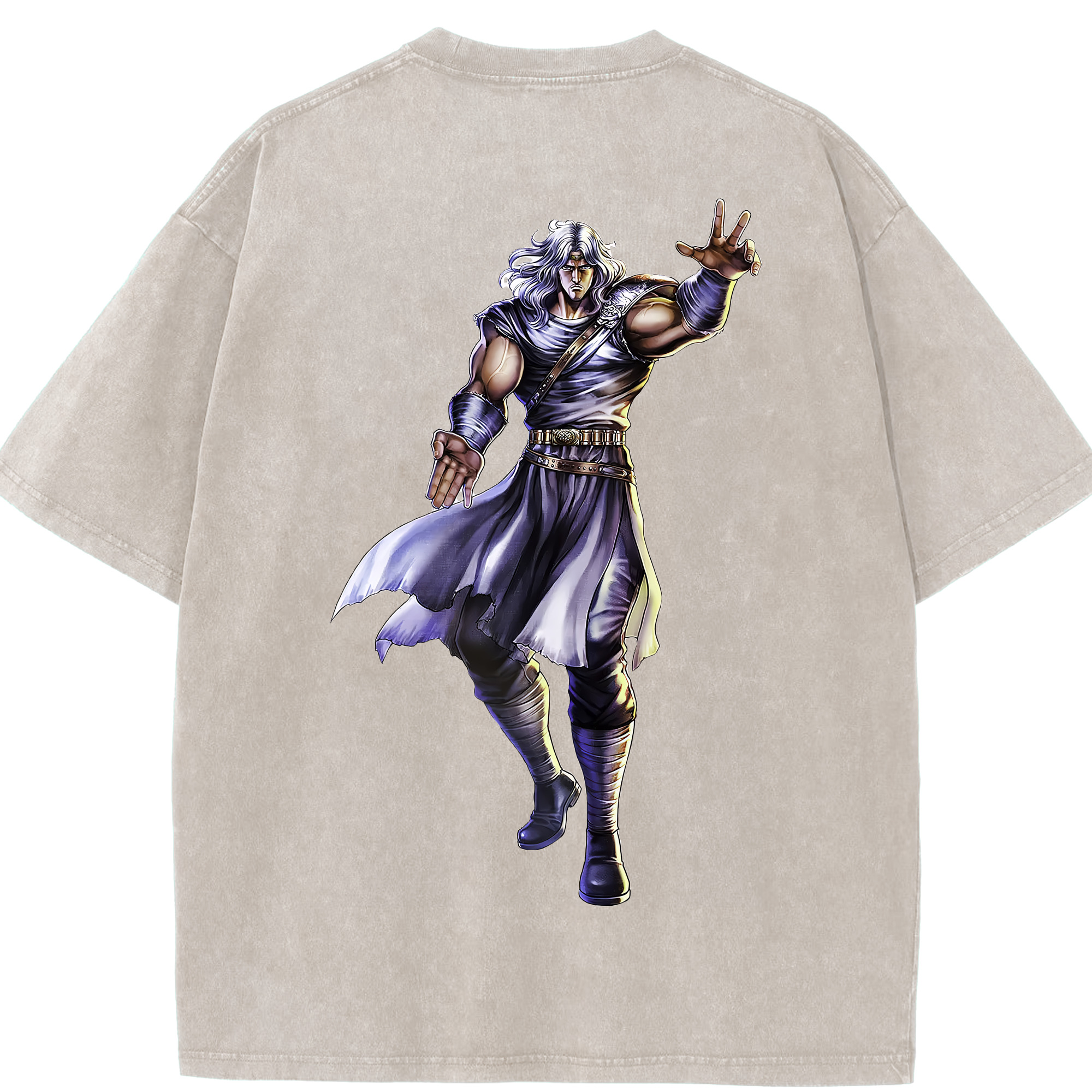 （画像用） 北斗の拳 Fist of the North Star 綿100% ヴィンテージ風 半袖Tシャツ（背面プリント）
