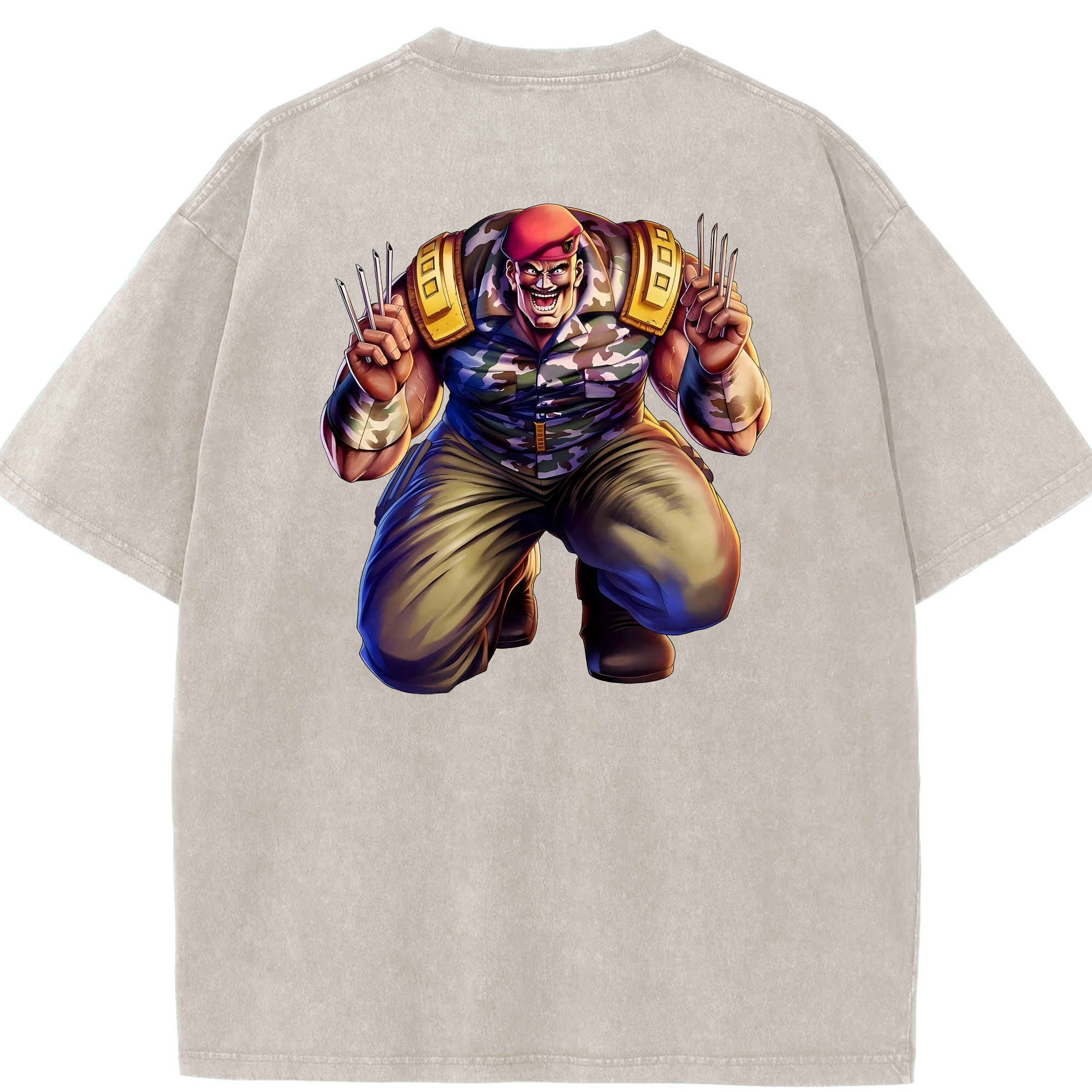 （画像用） 北斗の拳 Fist of the North Star 綿100% ヴィンテージ風 半袖Tシャツ（背面プリント）