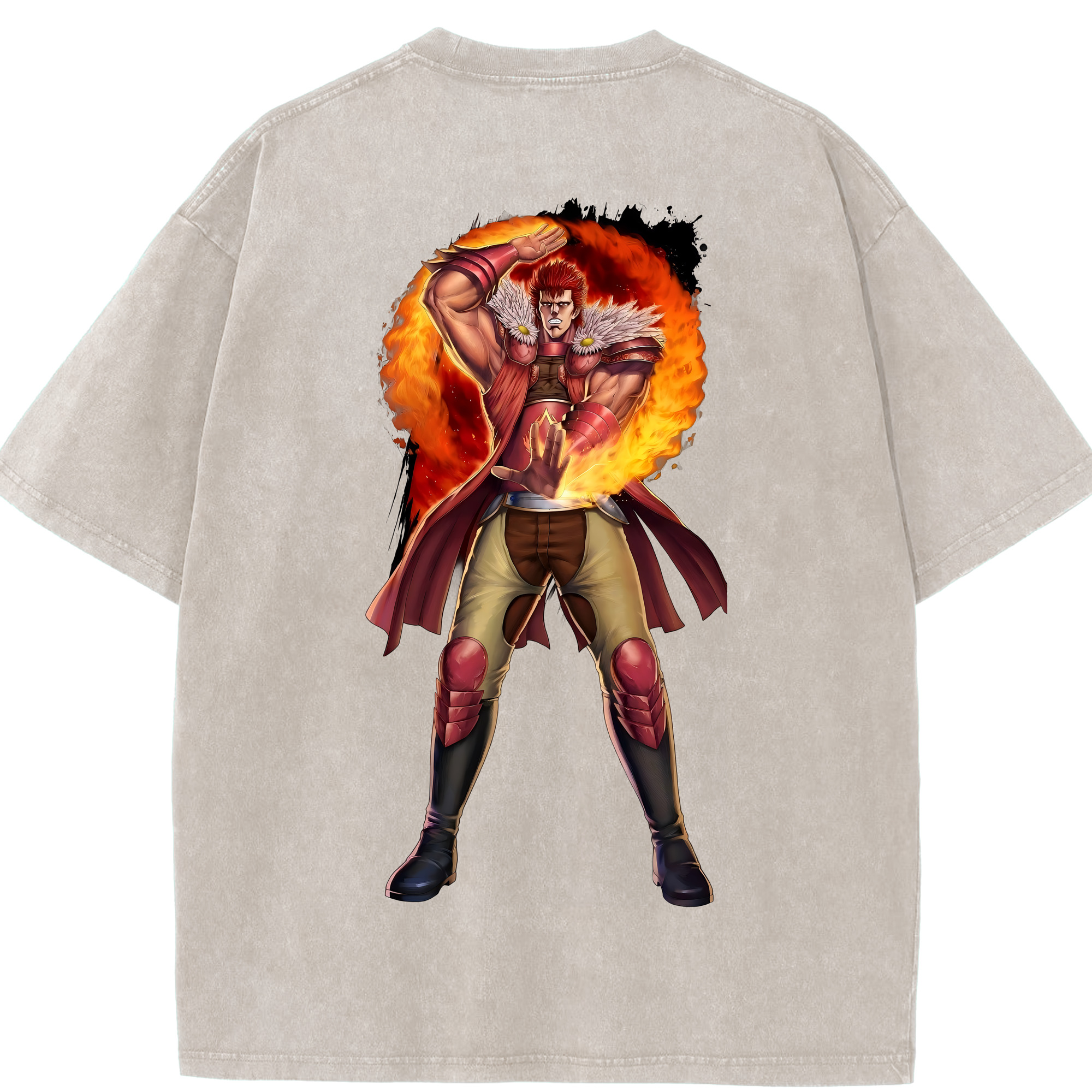 （画像用） 北斗の拳 Fist of the North Star 綿100% ヴィンテージ風 半袖Tシャツ（背面プリント）