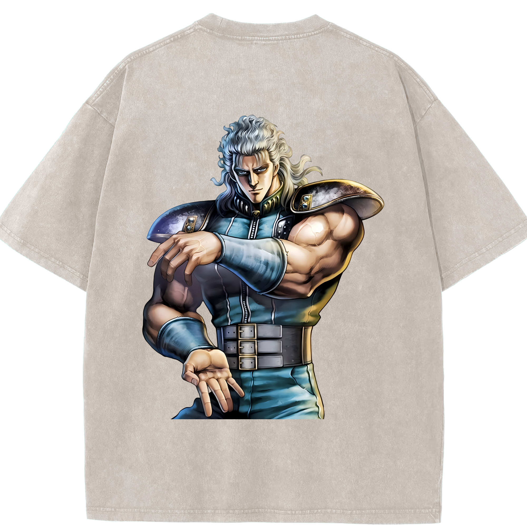 （画像用） 北斗の拳 Fist of the North Star 綿100% ヴィンテージ風 半袖Tシャツ（背面プリント）