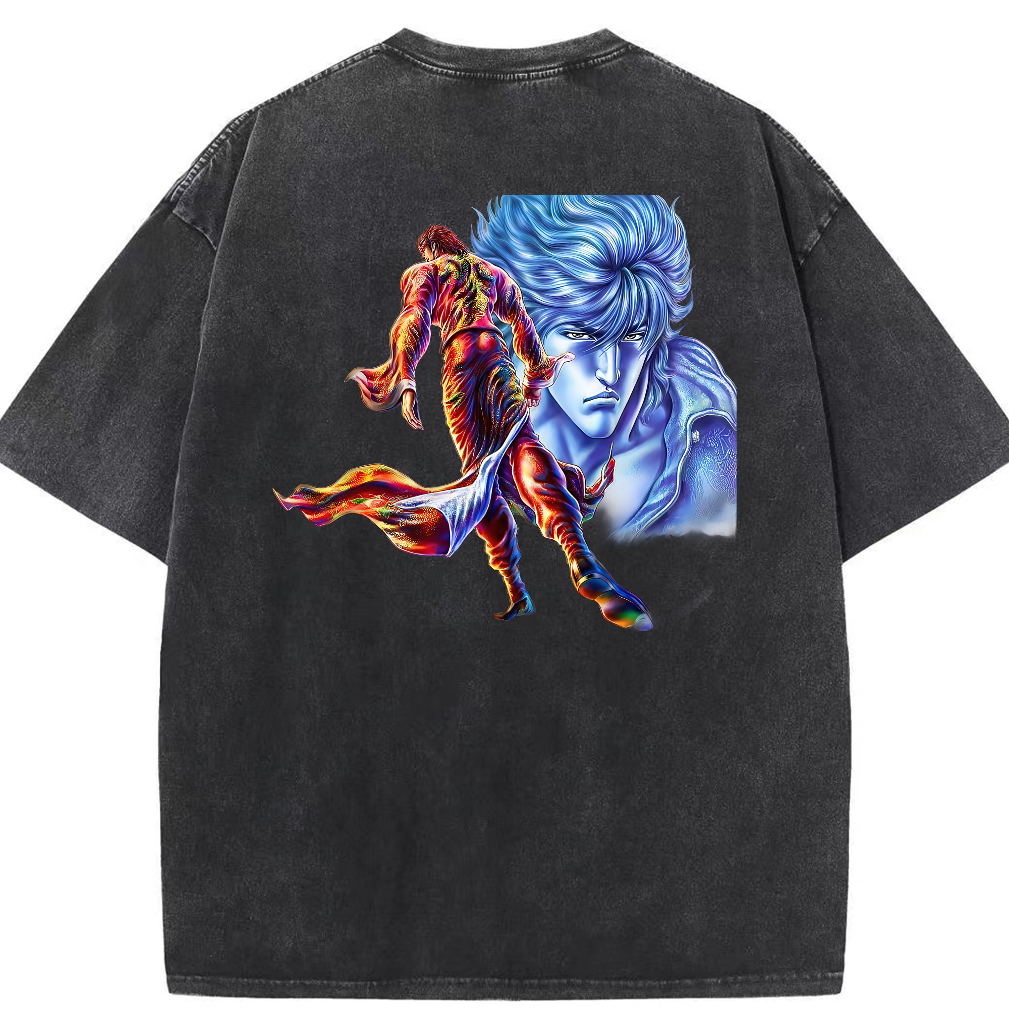 （画像用） 北斗の拳 Fist of the North Star 綿100% ヴィンテージ風 半袖Tシャツ（背面プリント）