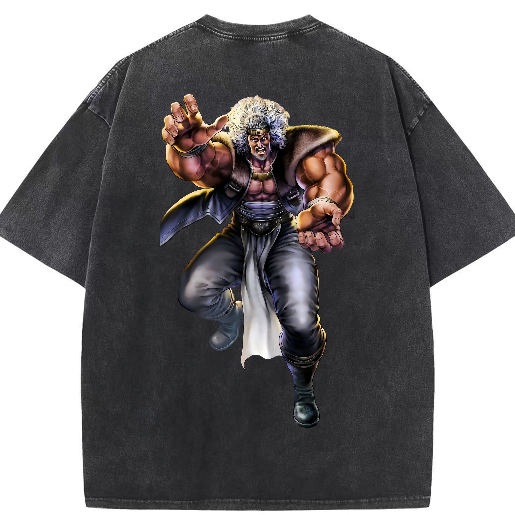 （画像用） 北斗の拳 Fist of the North Star 綿100% ヴィンテージ風 半袖Tシャツ（背面プリント）