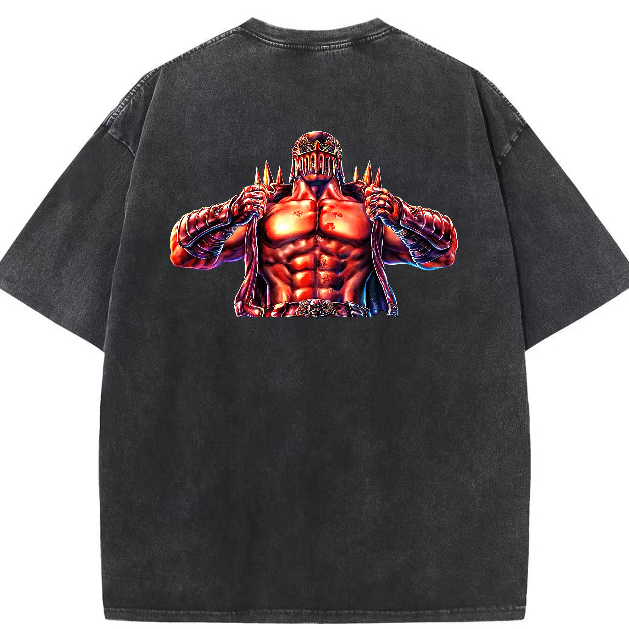 （画像用） 北斗の拳 Fist of the North Star 綿100% ヴィンテージ風 半袖Tシャツ（背面プリント）