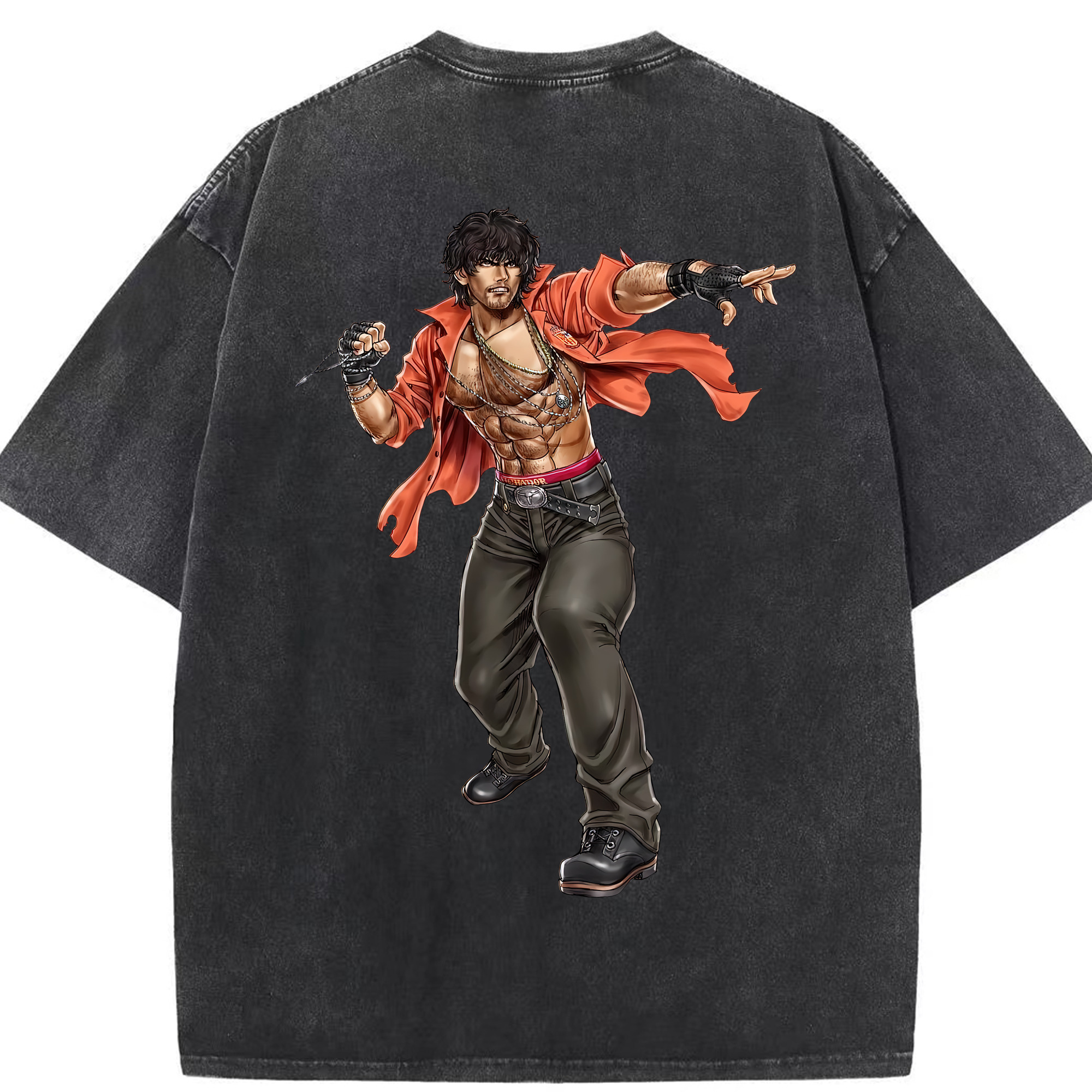 （画像用） 北斗の拳 Fist of the North Star 綿100% ヴィンテージ風 半袖Tシャツ（背面プリント）