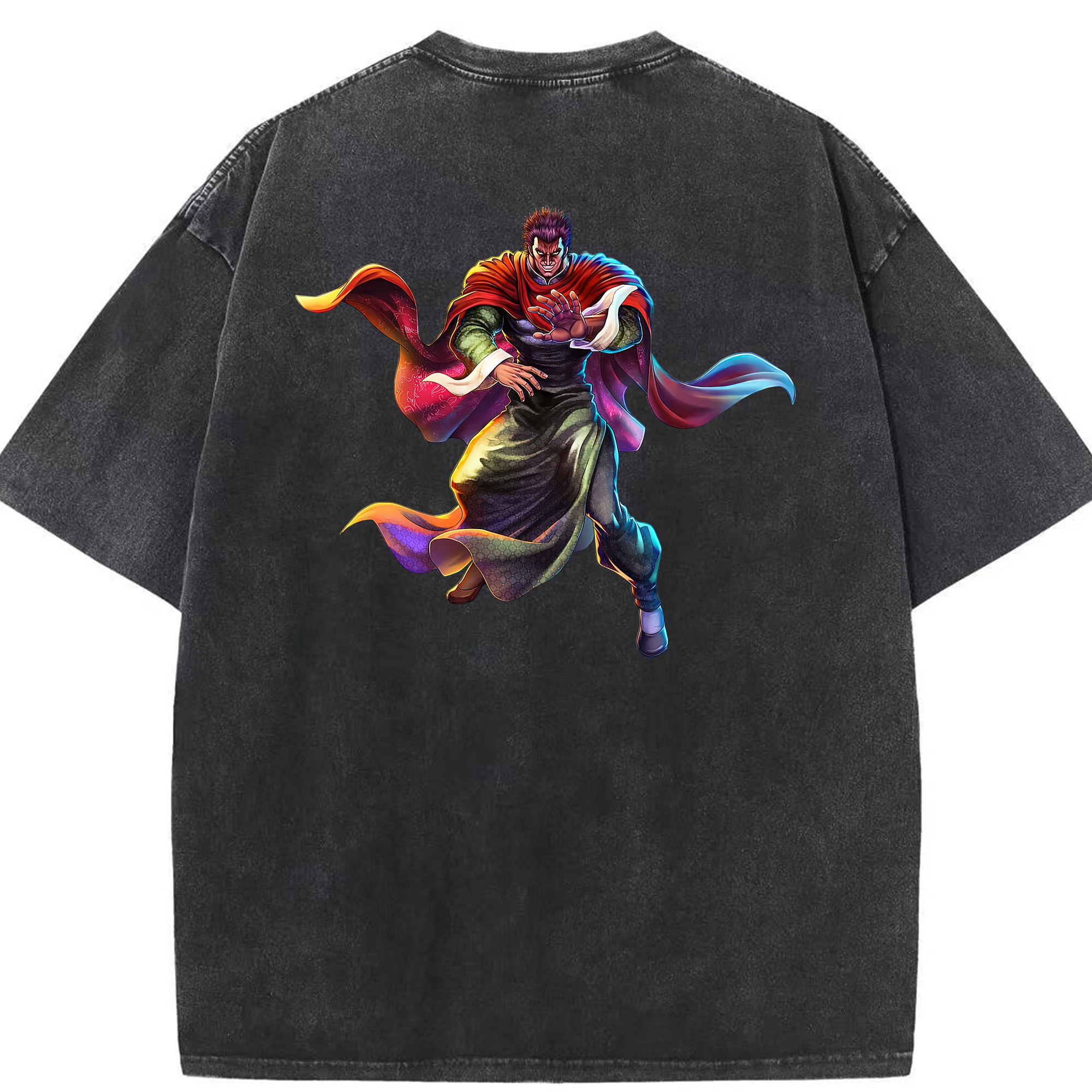 （画像用） 北斗の拳 Fist of the North Star 綿100% ヴィンテージ風 半袖Tシャツ（背面プリント）