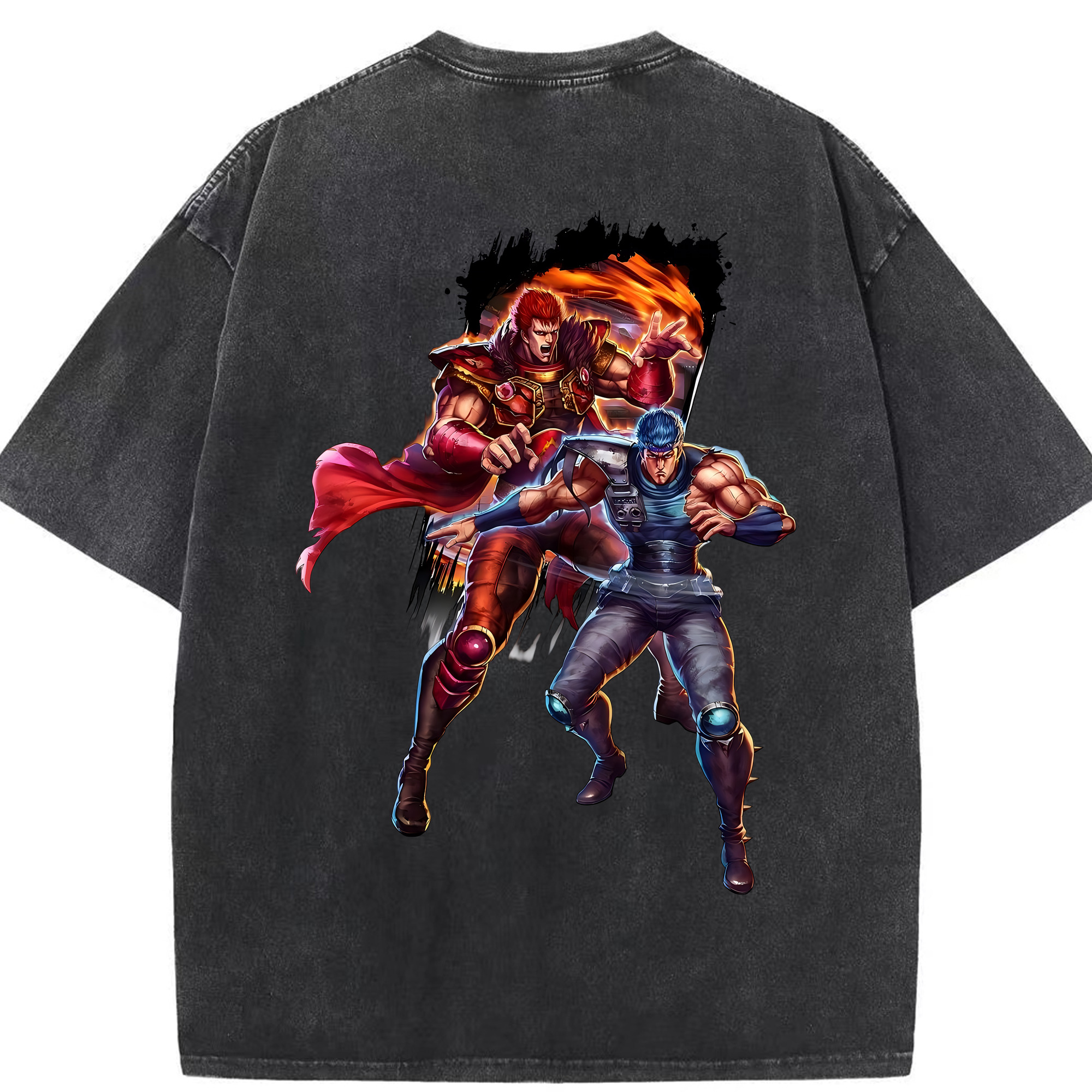 （画像用） 北斗の拳 Fist of the North Star 綿100% ヴィンテージ風 半袖Tシャツ（背面プリント）