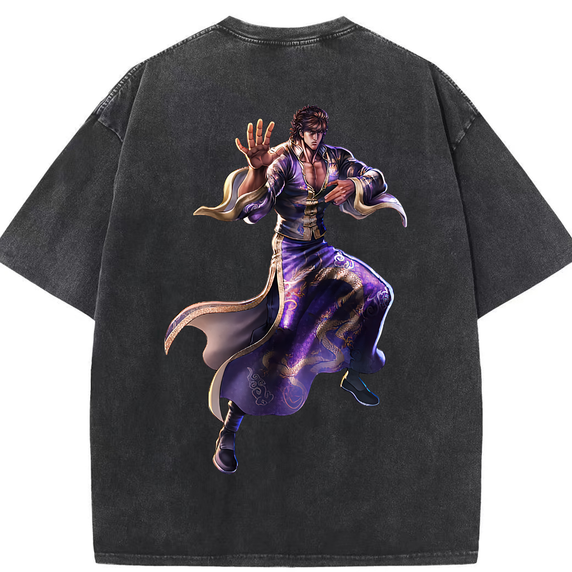 （画像用） 北斗の拳 Fist of the North Star 綿100% ヴィンテージ風 半袖Tシャツ（背面プリント）