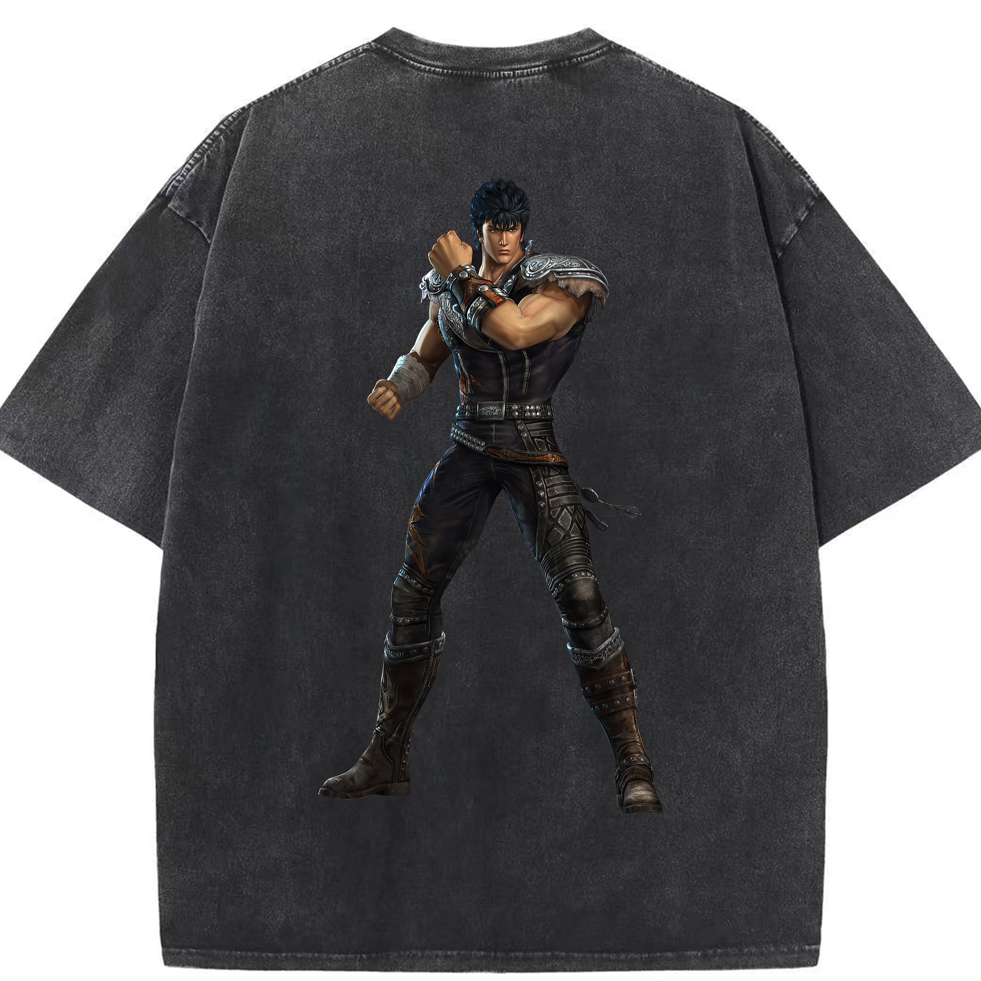 （画像用） 北斗の拳 Fist of the North Star 綿100% ヴィンテージ風 半袖Tシャツ（背面プリント）