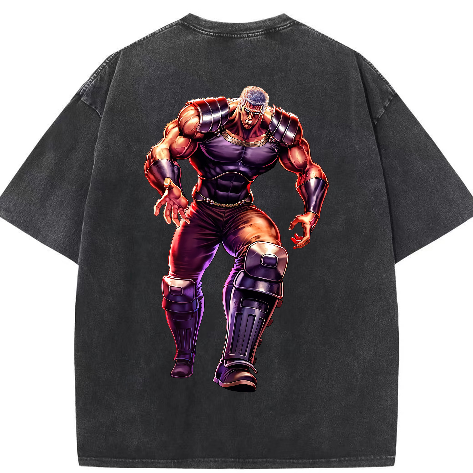 （画像用） 北斗の拳 Fist of the North Star 綿100% ヴィンテージ風 半袖Tシャツ（背面プリント）