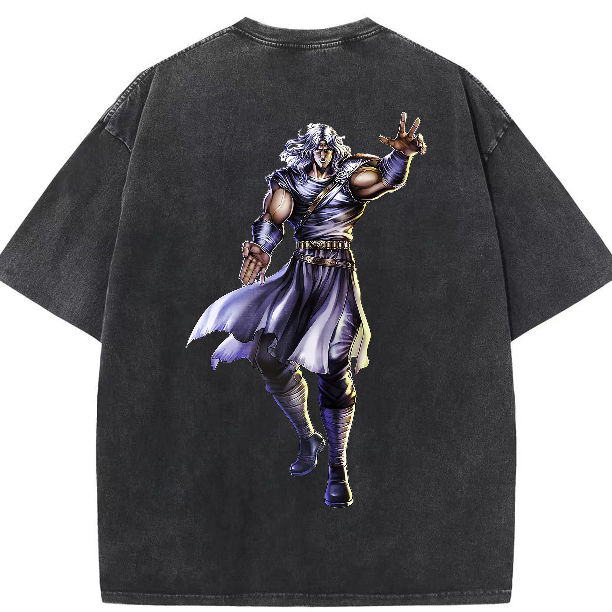 （画像用） 北斗の拳 Fist of the North Star 綿100% ヴィンテージ風 半袖Tシャツ（背面プリント）