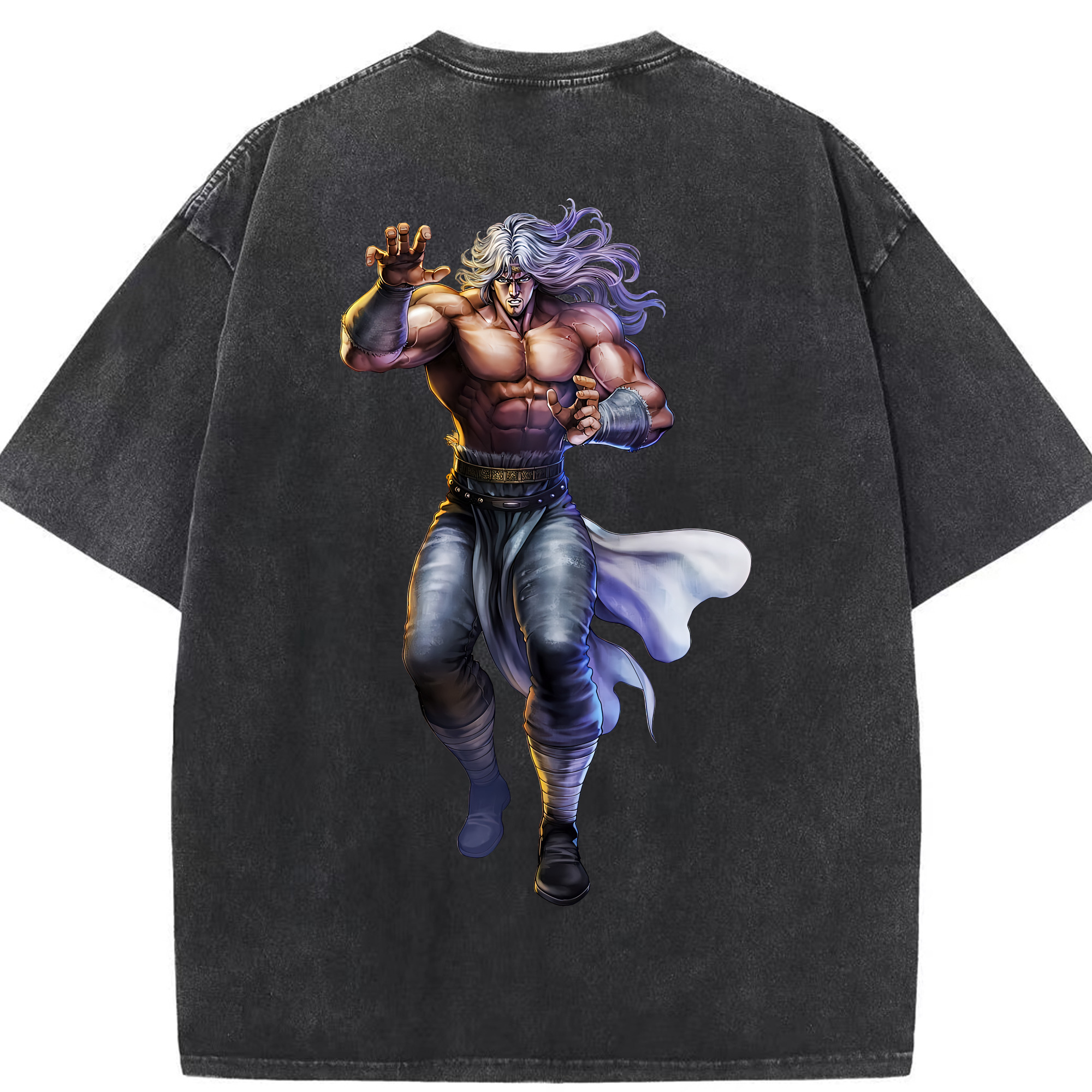 （画像用） 北斗の拳 Fist of the North Star 綿100% ヴィンテージ風 半袖Tシャツ（背面プリント）