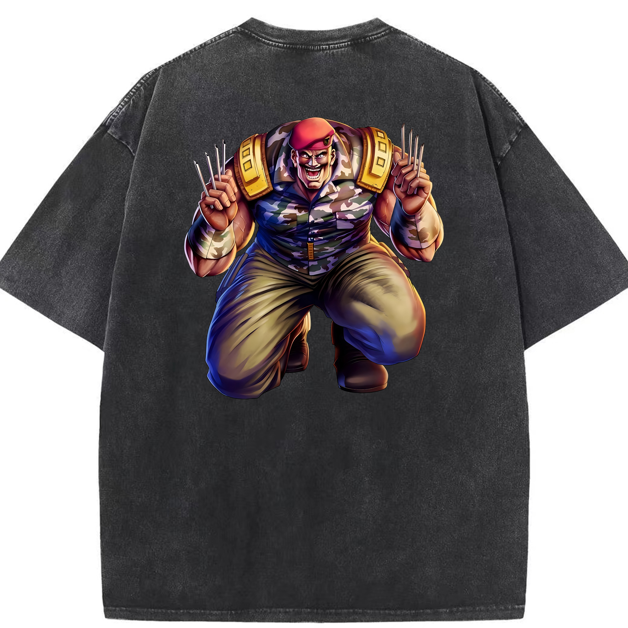（画像用） 北斗の拳 Fist of the North Star 綿100% ヴィンテージ風 半袖Tシャツ（背面プリント）
