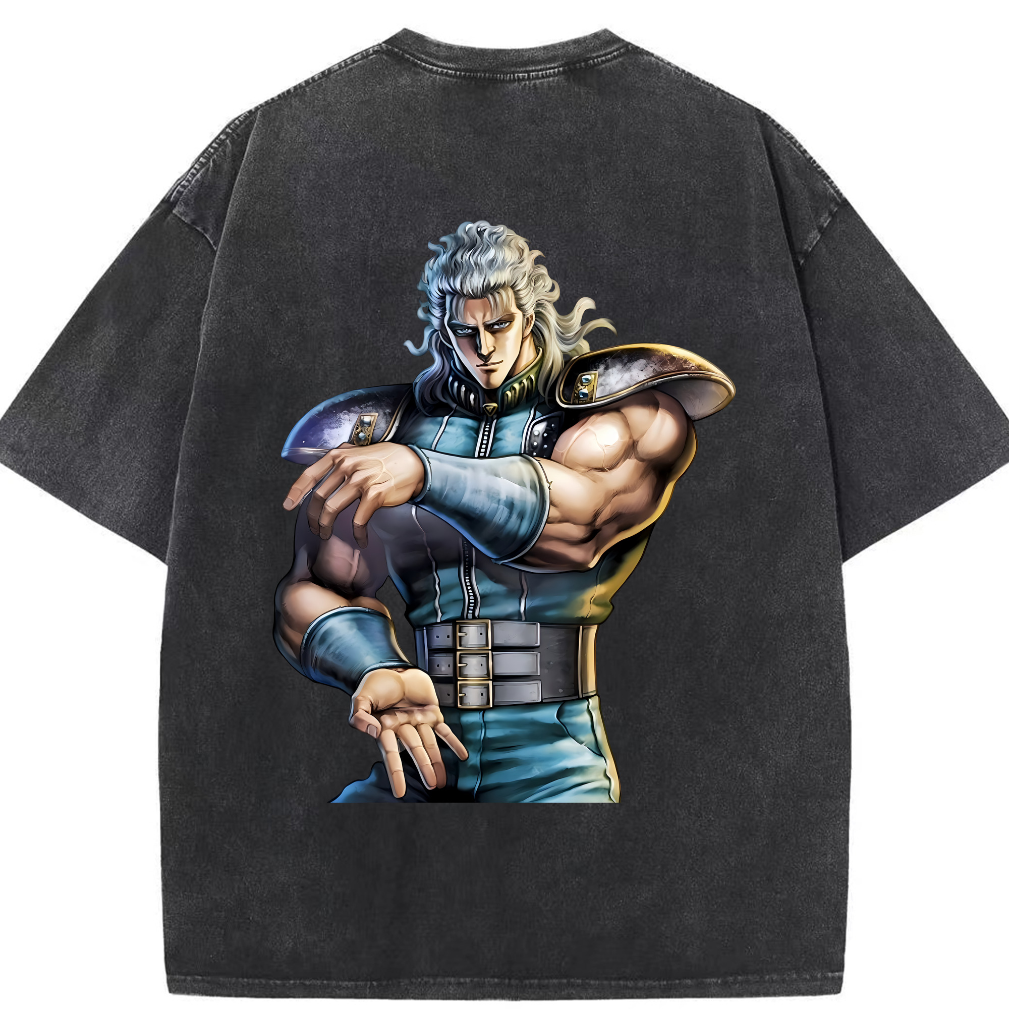 （画像用） 北斗の拳 Fist of the North Star 綿100% ヴィンテージ風 半袖Tシャツ（背面プリント）