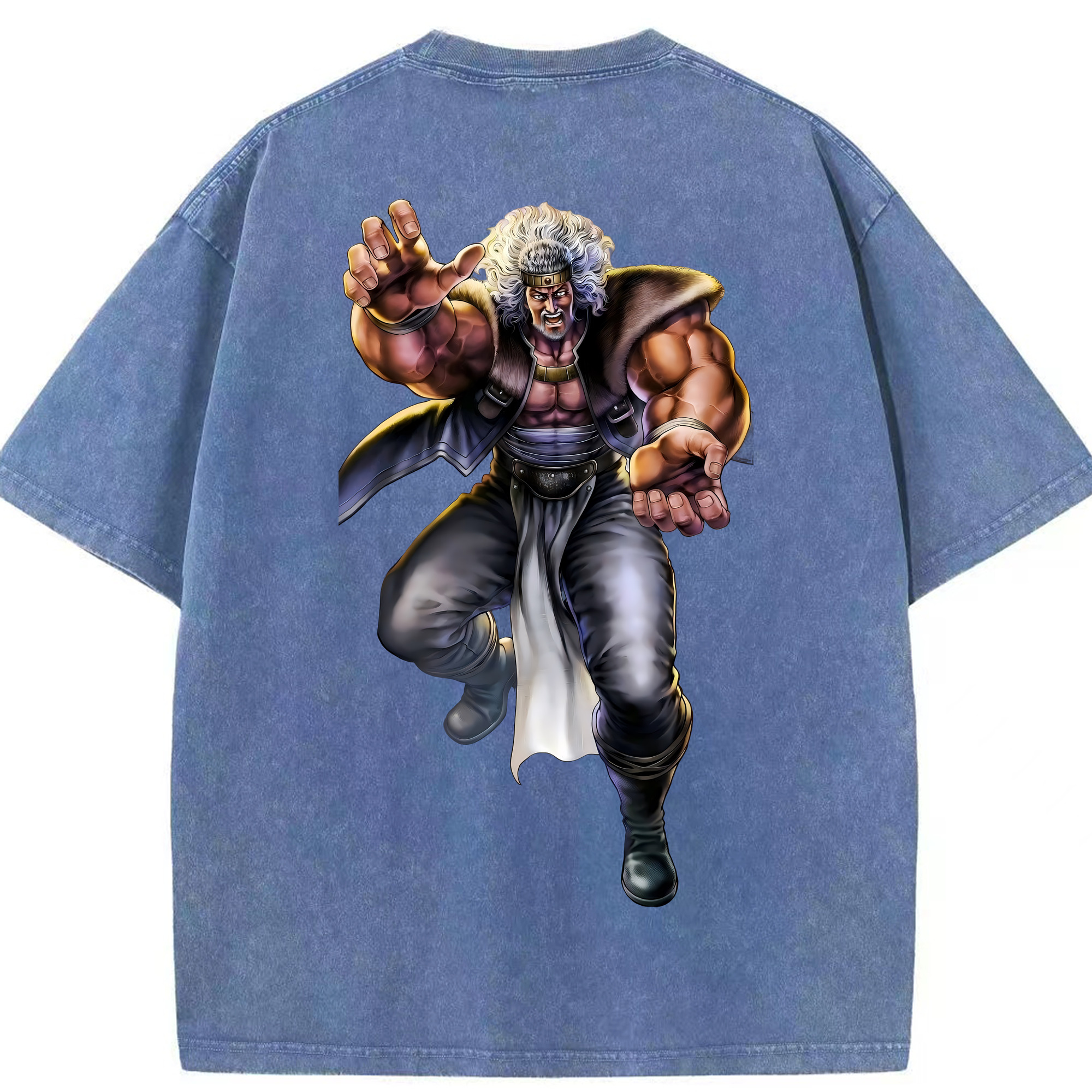 （画像用） 北斗の拳 Fist of the North Star 綿100% ヴィンテージ風 半袖Tシャツ（背面プリント）