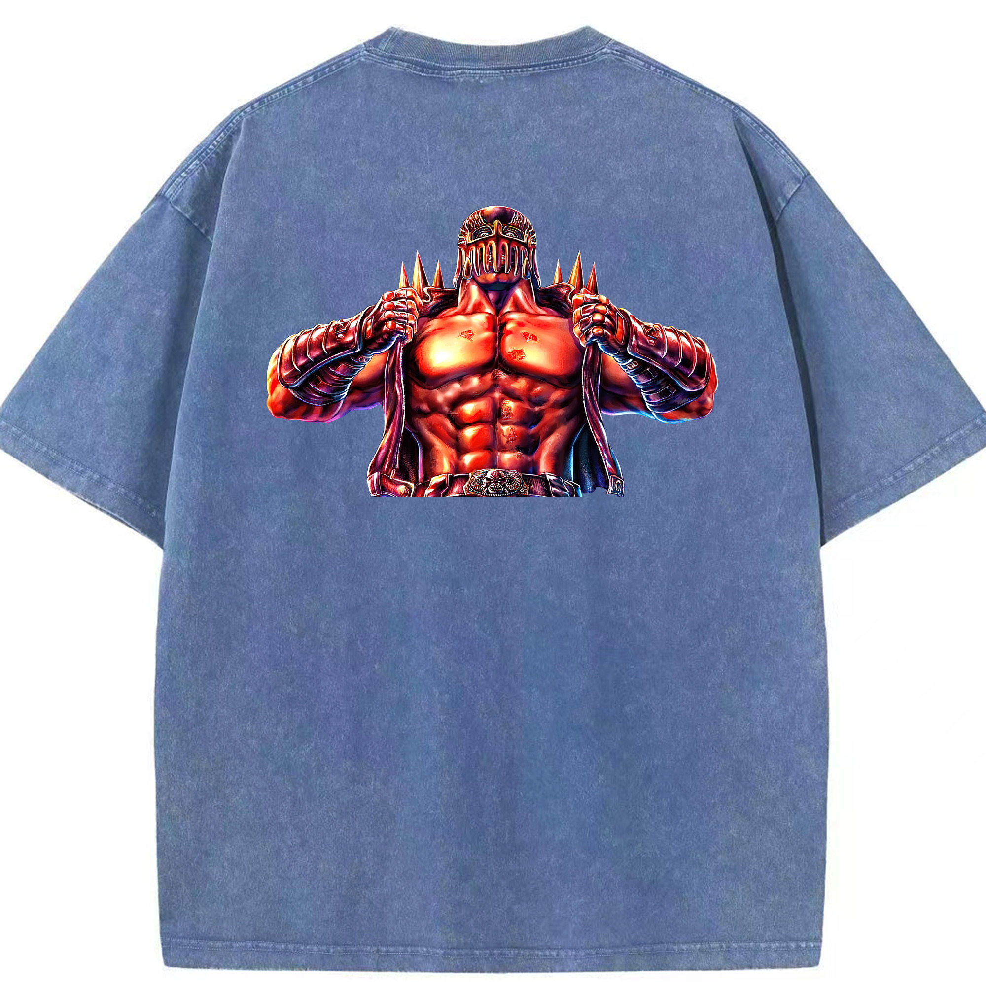 （画像用） 北斗の拳 Fist of the North Star 綿100% ヴィンテージ風 半袖Tシャツ（背面プリント）