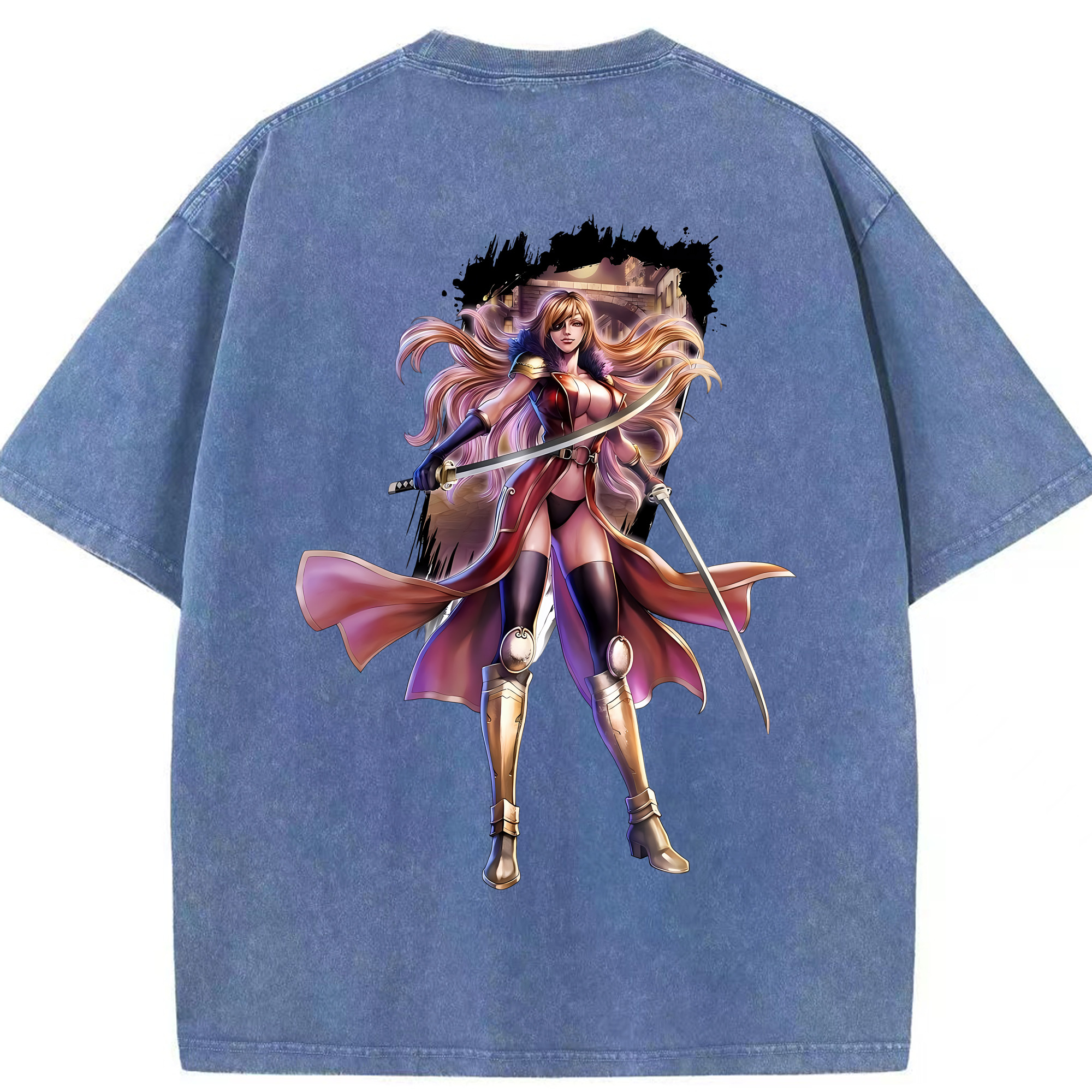 （画像用） 北斗の拳 Fist of the North Star 綿100% ヴィンテージ風 半袖Tシャツ（背面プリント）