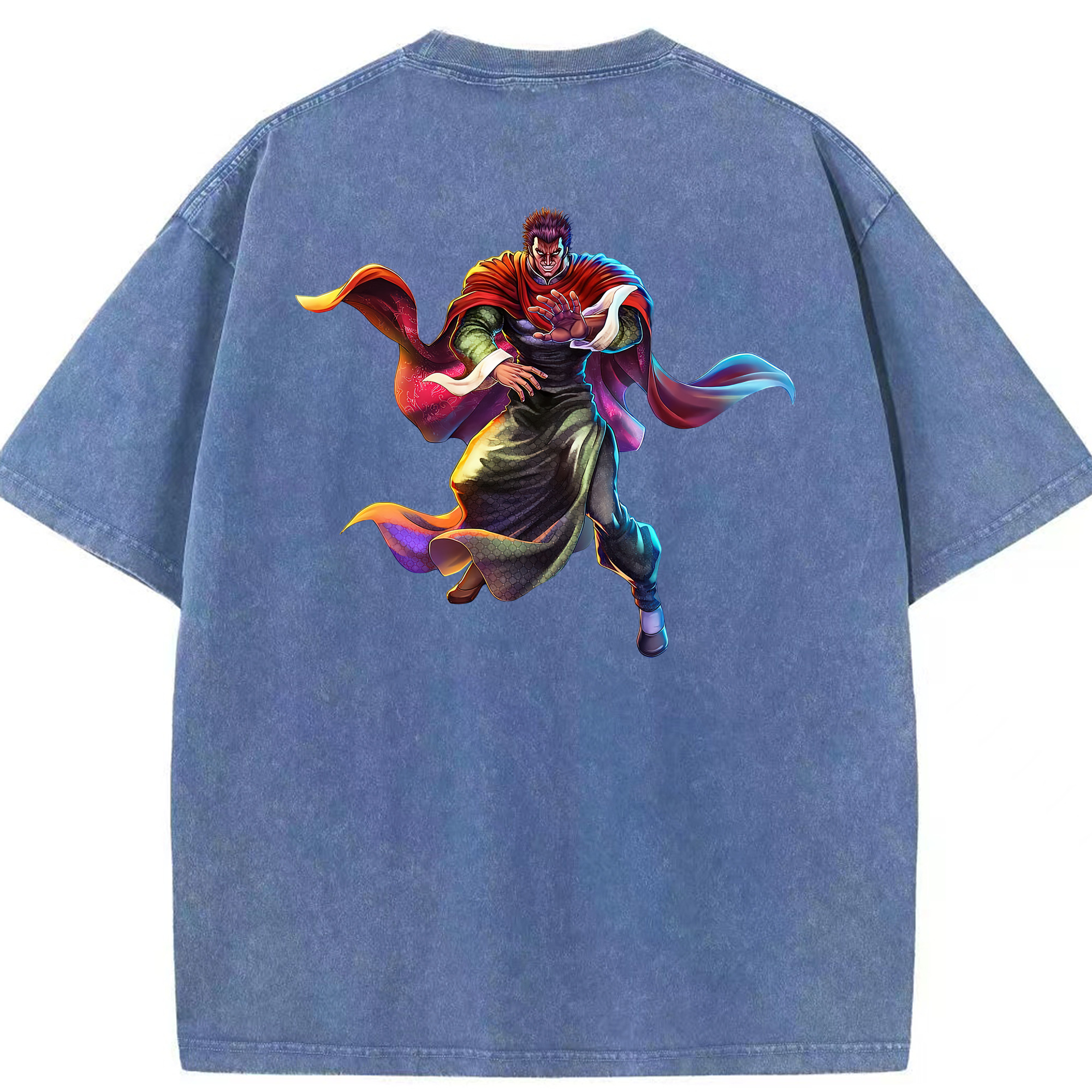 （画像用） 北斗の拳 Fist of the North Star 綿100% ヴィンテージ風 半袖Tシャツ（背面プリント）