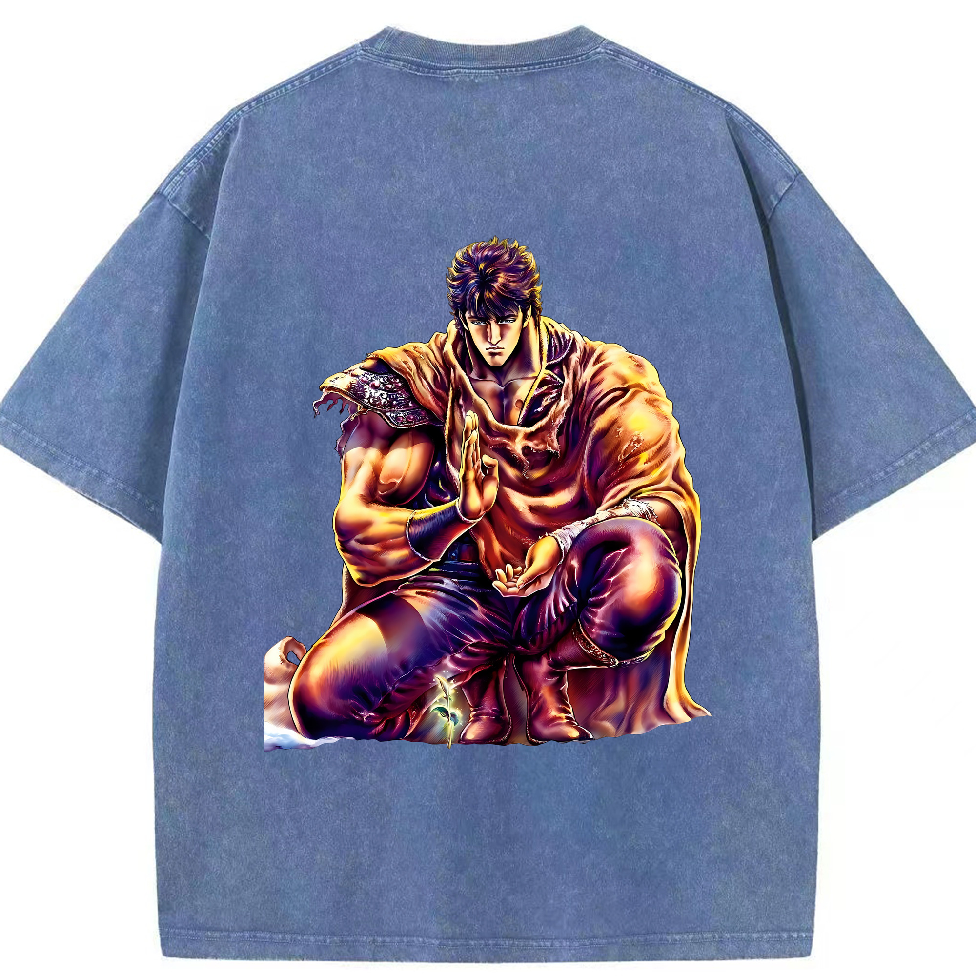 （画像用） 北斗の拳 Fist of the North Star 綿100% ヴィンテージ風 半袖Tシャツ（背面プリント）