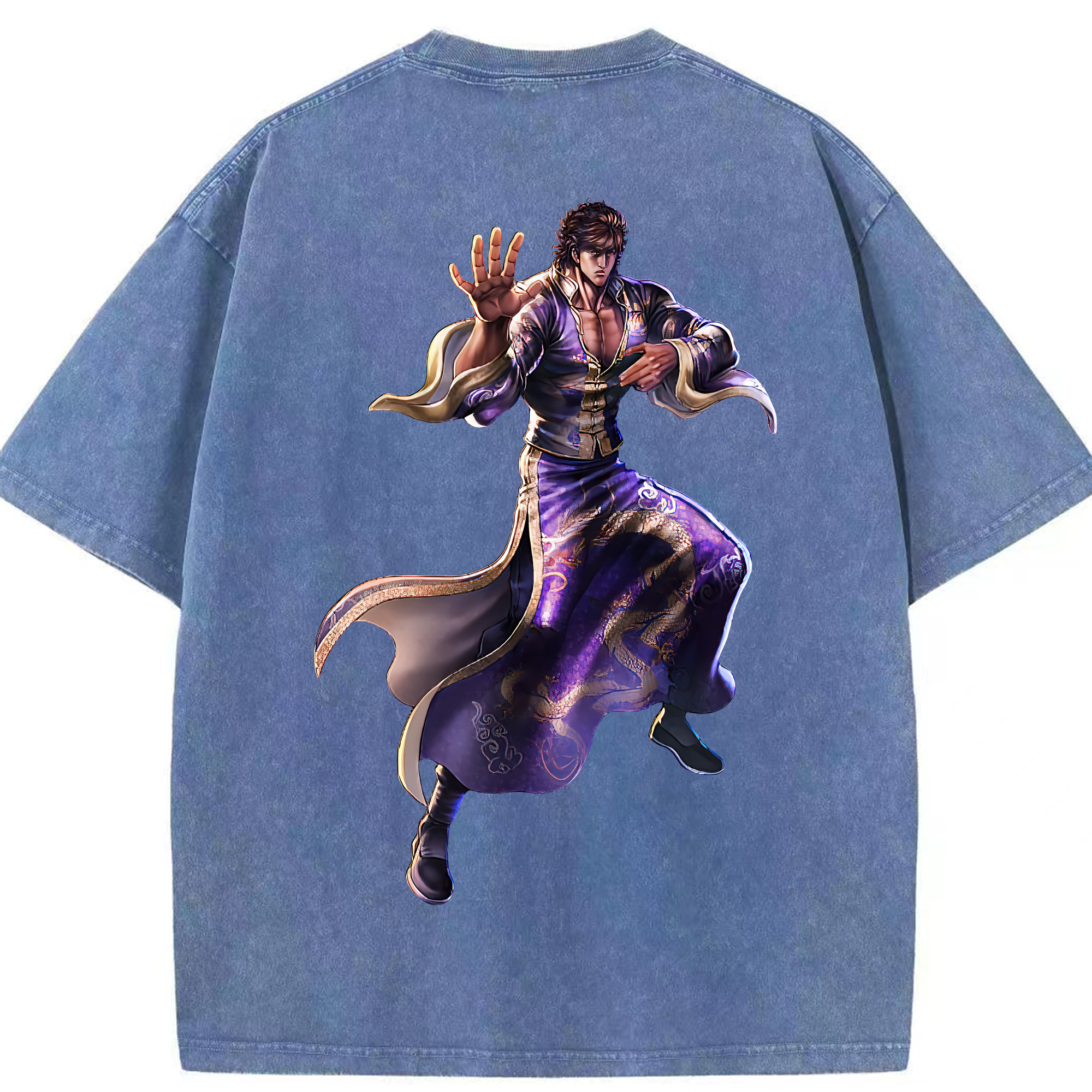 （画像用） 北斗の拳 Fist of the North Star 綿100% ヴィンテージ風 半袖Tシャツ（背面プリント）