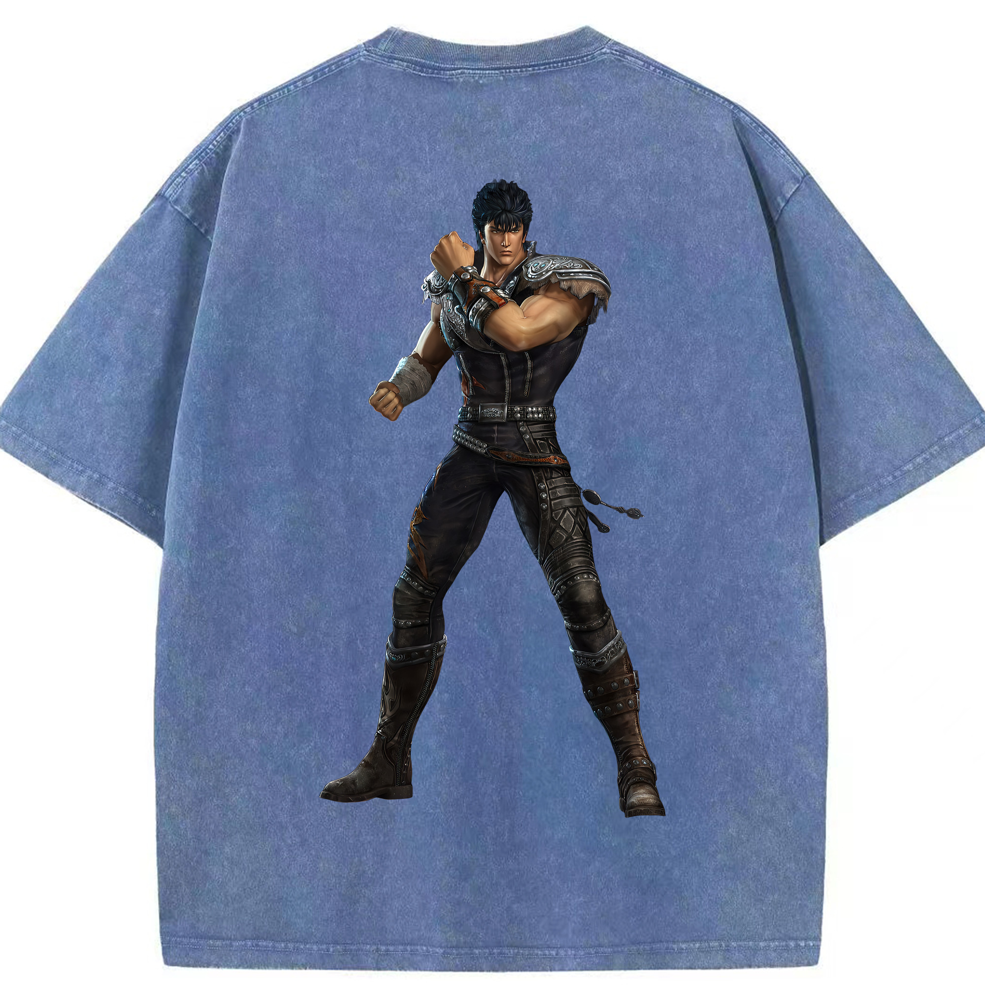 （画像用） 北斗の拳 Fist of the North Star 綿100% ヴィンテージ風 半袖Tシャツ（背面プリント）