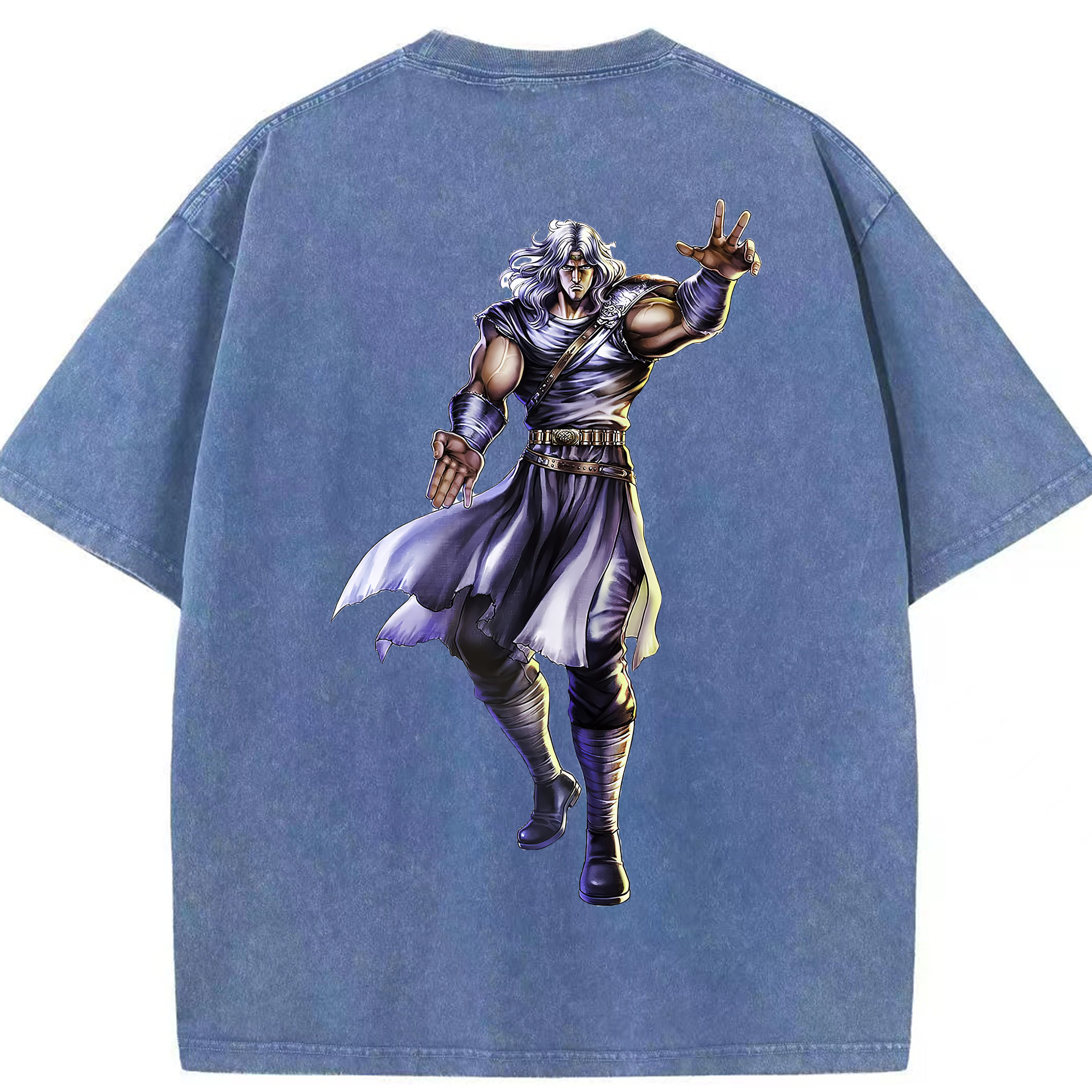 （画像用） 北斗の拳 Fist of the North Star 綿100% ヴィンテージ風 半袖Tシャツ（背面プリント）