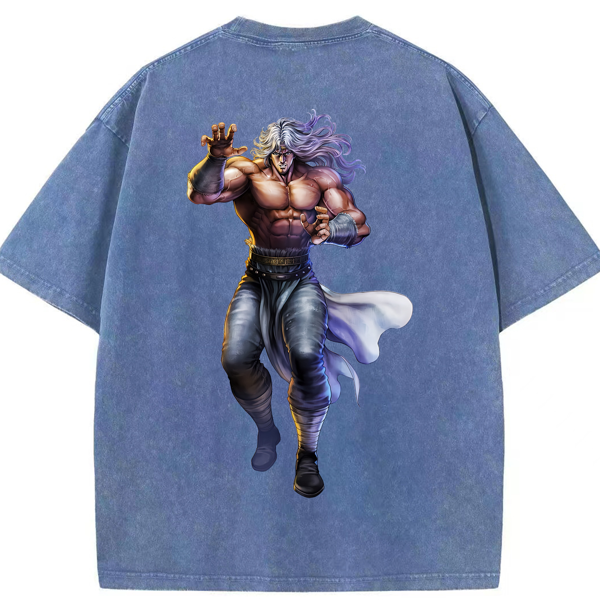 （画像用） 北斗の拳 Fist of the North Star 綿100% ヴィンテージ風 半袖Tシャツ（背面プリント）